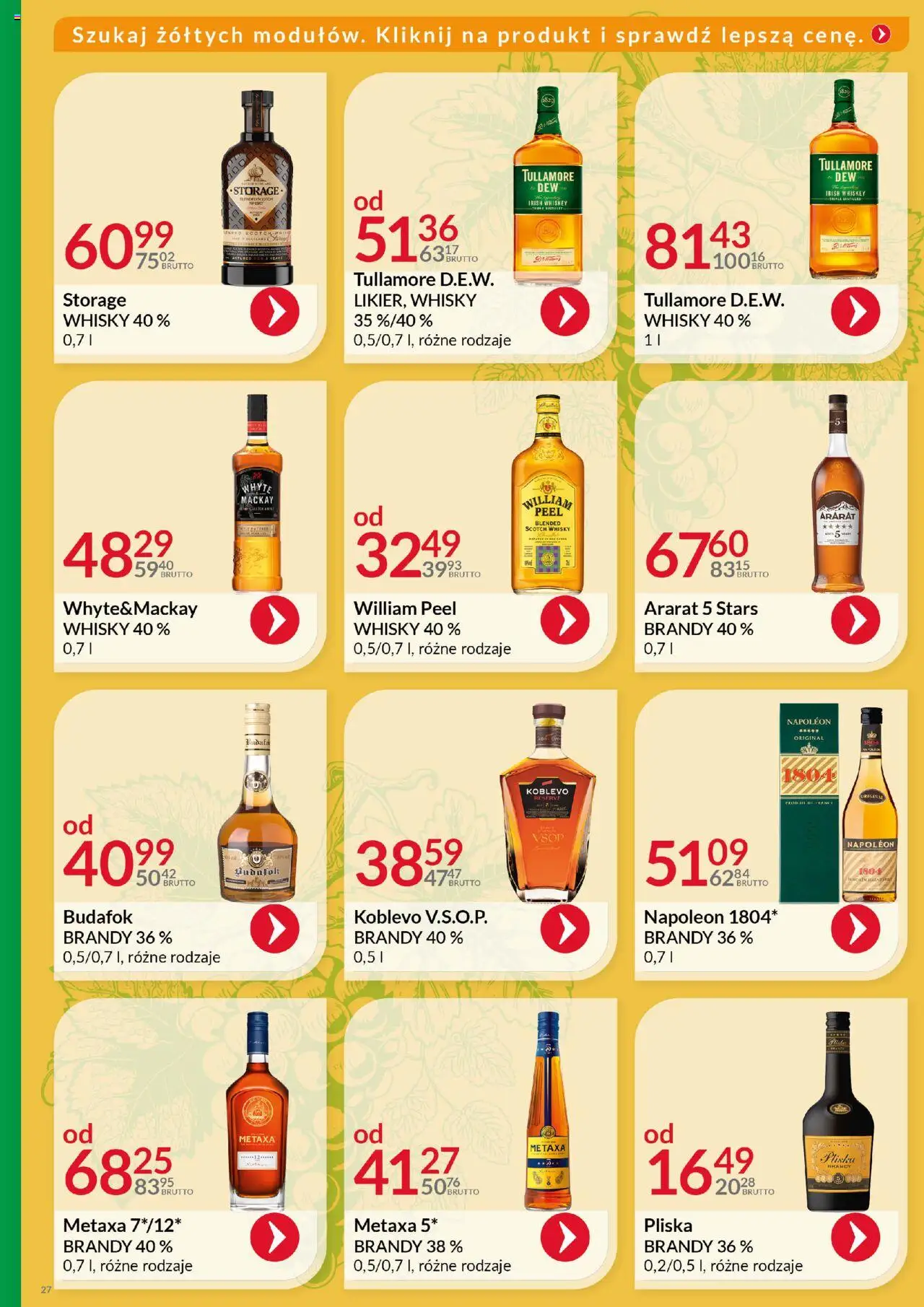 Eurocash Gazetka - Katalog Alkoholowy od 01.06.2025 | Strona: 27 | Produkty: Metaxa, Pliska brandy, Whisky