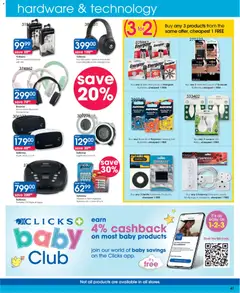 Clicks specials catalogue – valid from 17.12.2025 | Page: 41 | Products: Earphones, Radio, Cd player, Clock
