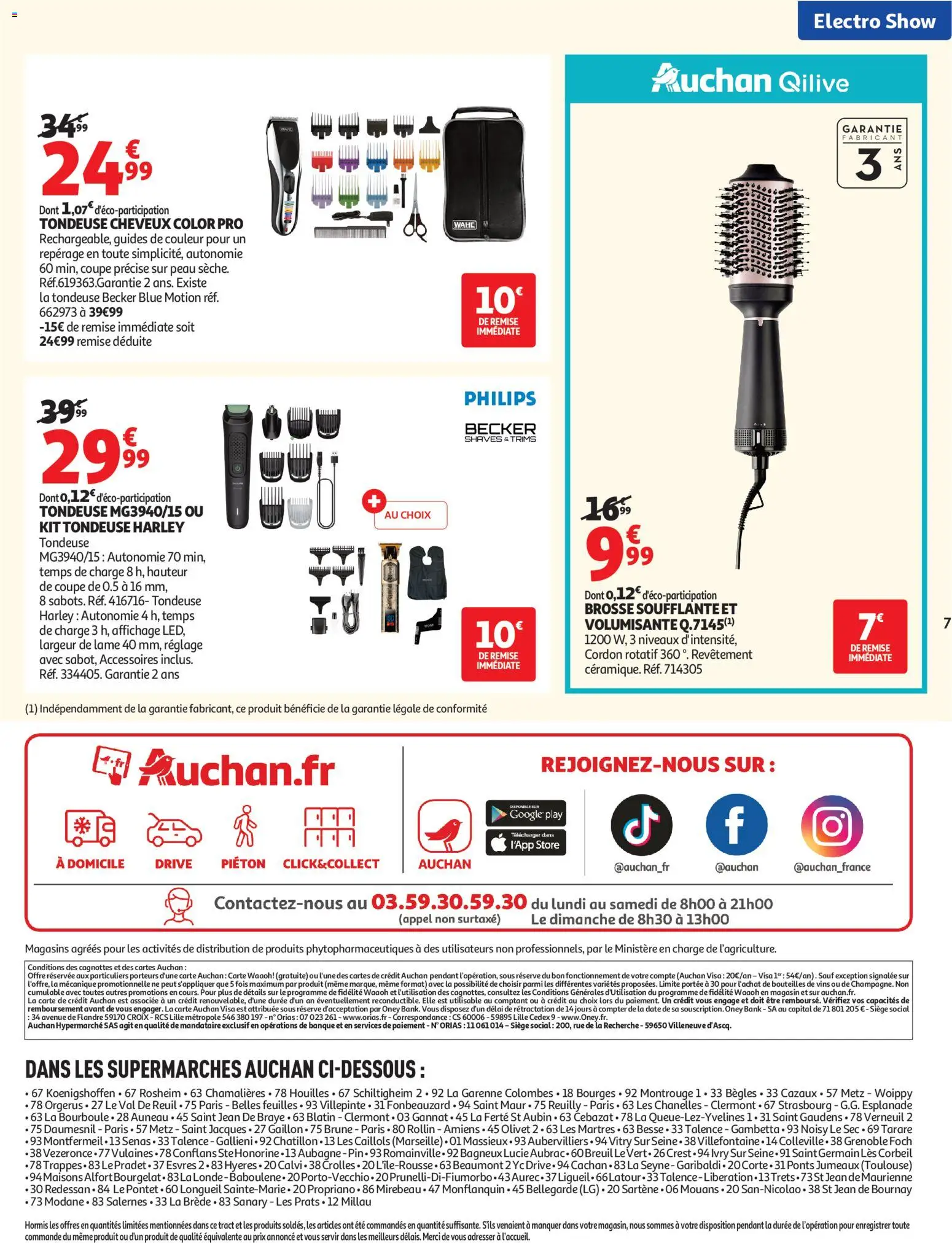 {H1} | Page: 7 | Produits: Tondeuse cheveux, Tondeuse, Brosse, Store