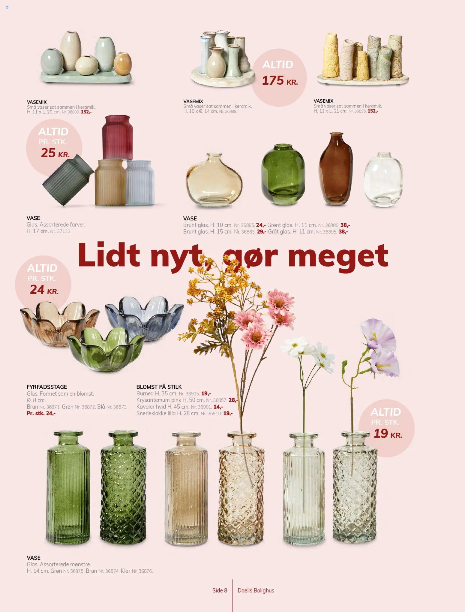 Daells Bolighus tilbudsavis – gyldig fra 15.04.2026 | Side: 8 | Produkter: Vase, Søm