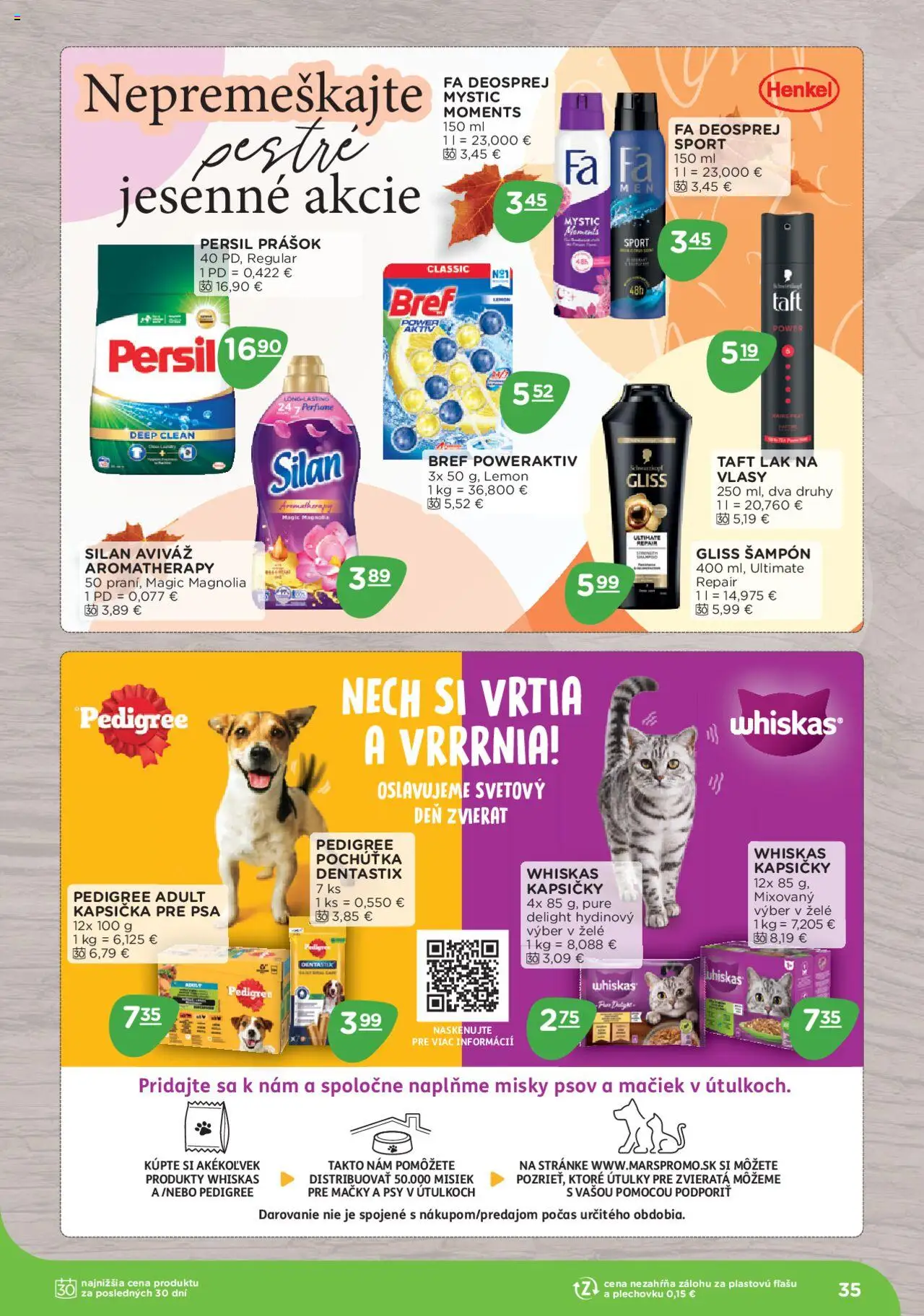 Nové Terno akcie – leták je platný od 08.09.2025 | Strana: 35 | Produkty: Persil, Šampón, Aviváž, Whiskas