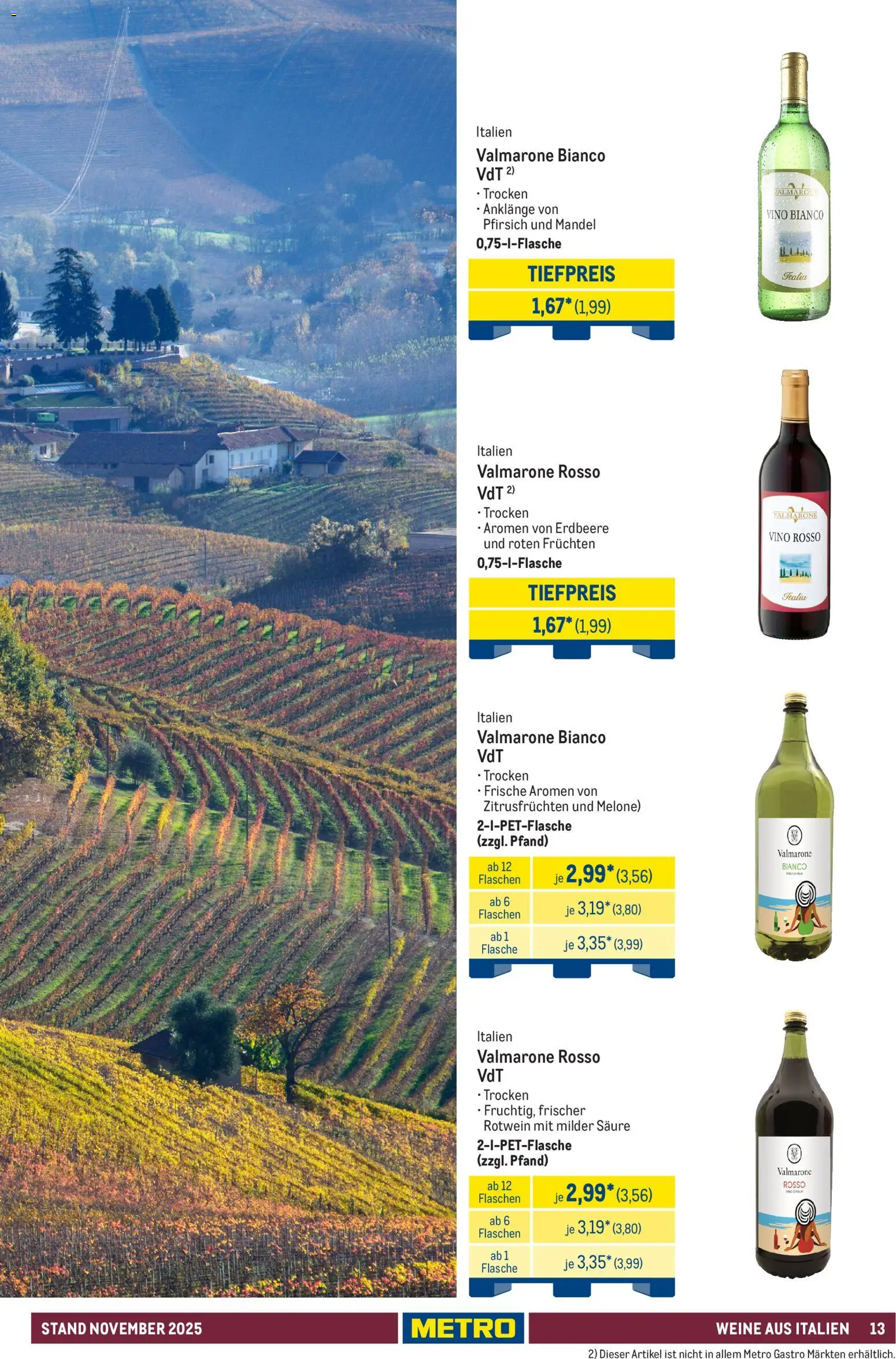 Metro - Hauswein-Katalog – gültig ab 12.11.2025 | Seite: 13 | Produkte: Rotwein, Pfirsich, Melone