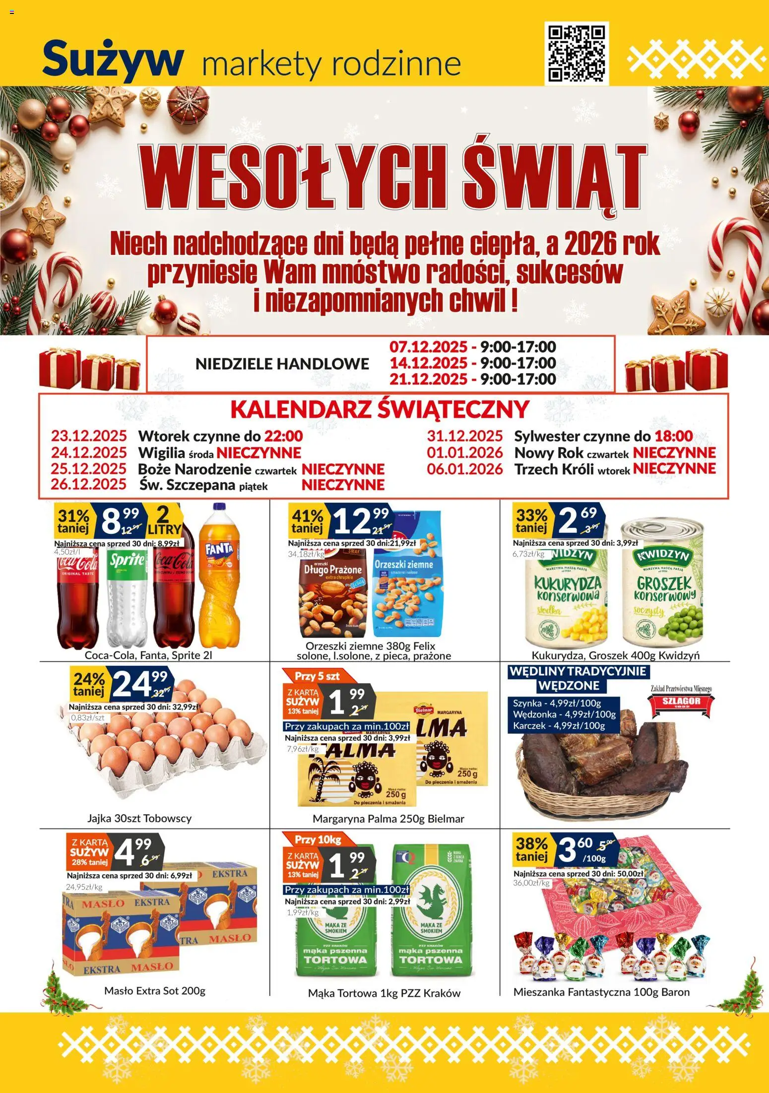 Sużyw Gazetka od 08.12.2025 | Strona: 4 | Produkty: Kukurydza, Masło, Jajka, Wędliny