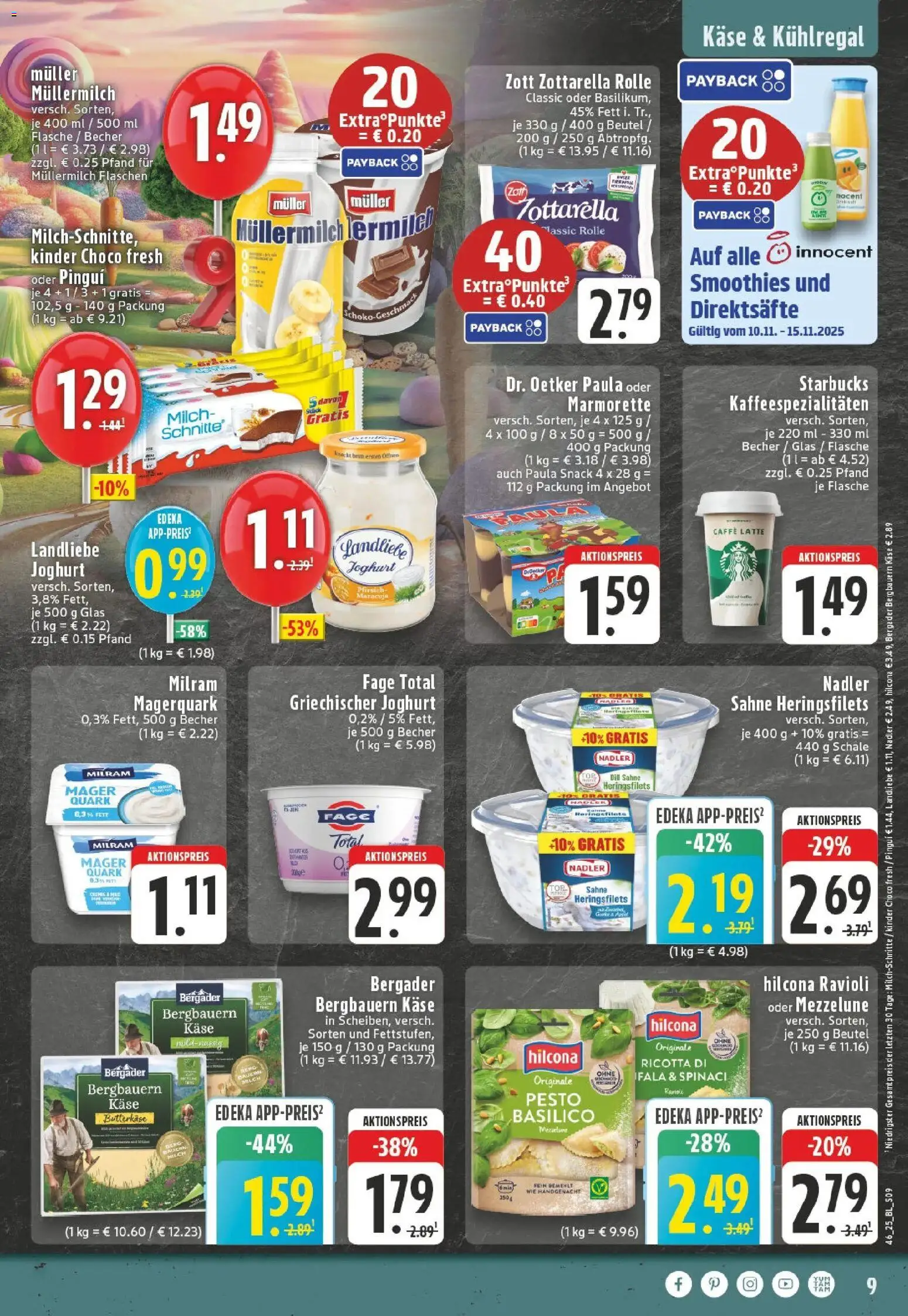 Edeka prospekt Dormagen	 – gültig ab 10.11.2025 | Seite: 9 | Produkte: Quark, Käse, Dill, Müllermilch