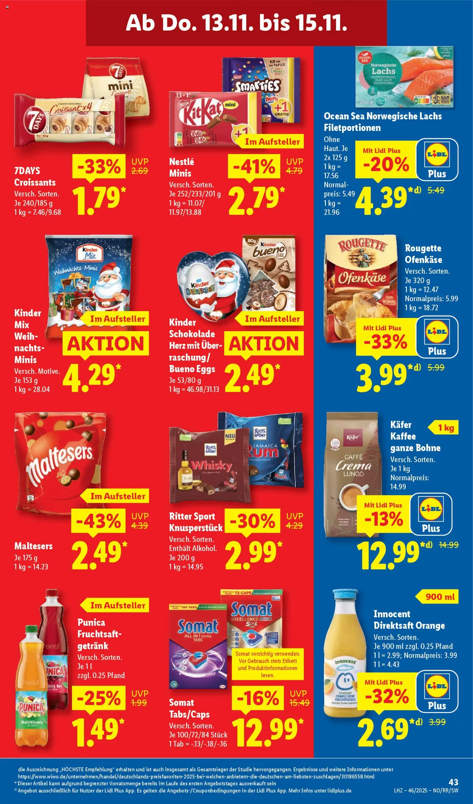 Lidl Prospekt Kornwestheim – gültig ab 10.11.2025 | Seite: 61 | Produkte: Schokolade, Ritter sport, Smarties, Lachs