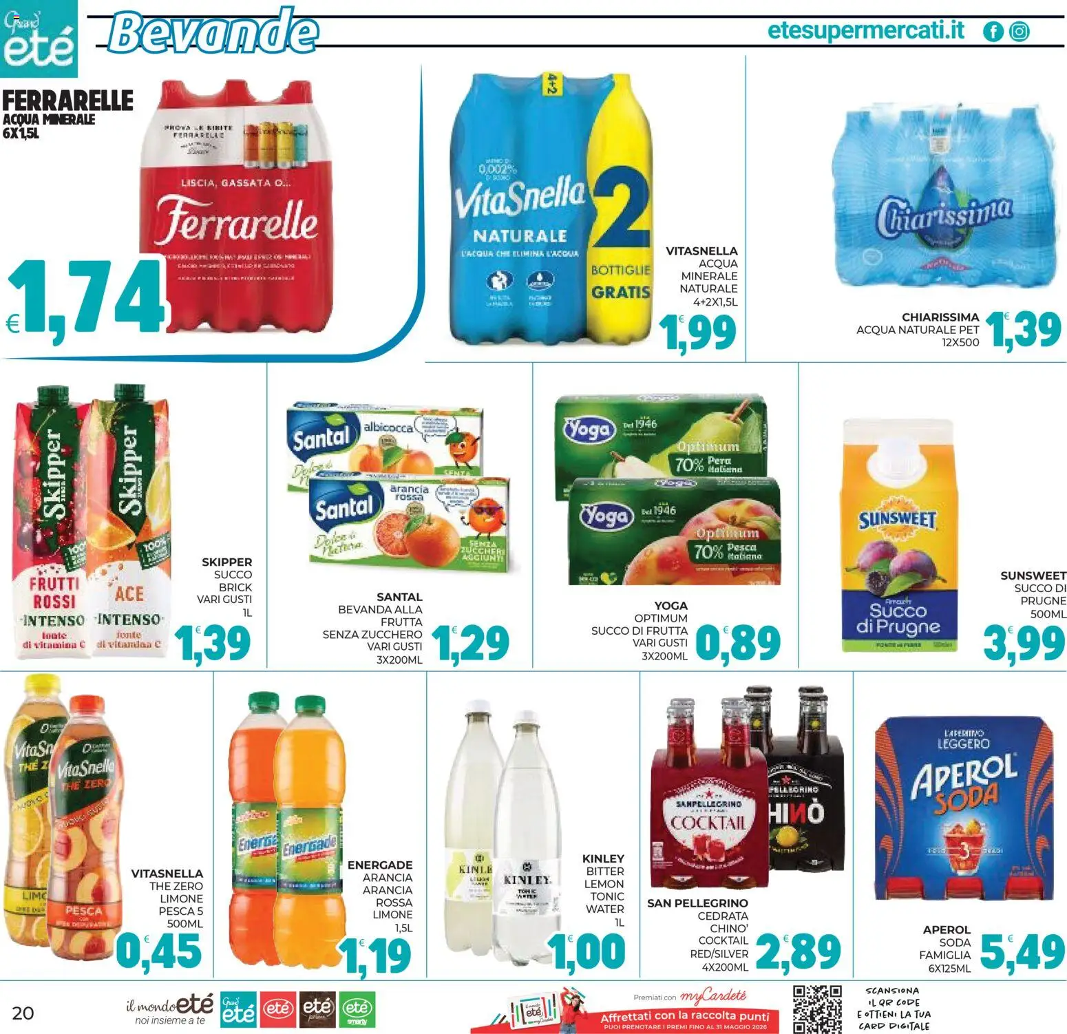 Volantino Eté del 29.04.2026 | Pagina: 20 | Prodotti: Acqua, Frutta, Pesca, Cedrata