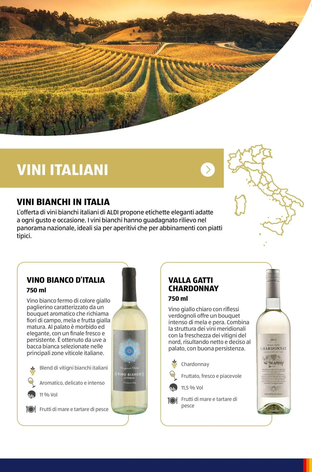 Volantino Aldi del 05.11.2024 | Pagina: 35 | Prodotti: Pesce, Frutti di mare, Vino, Vino bianco