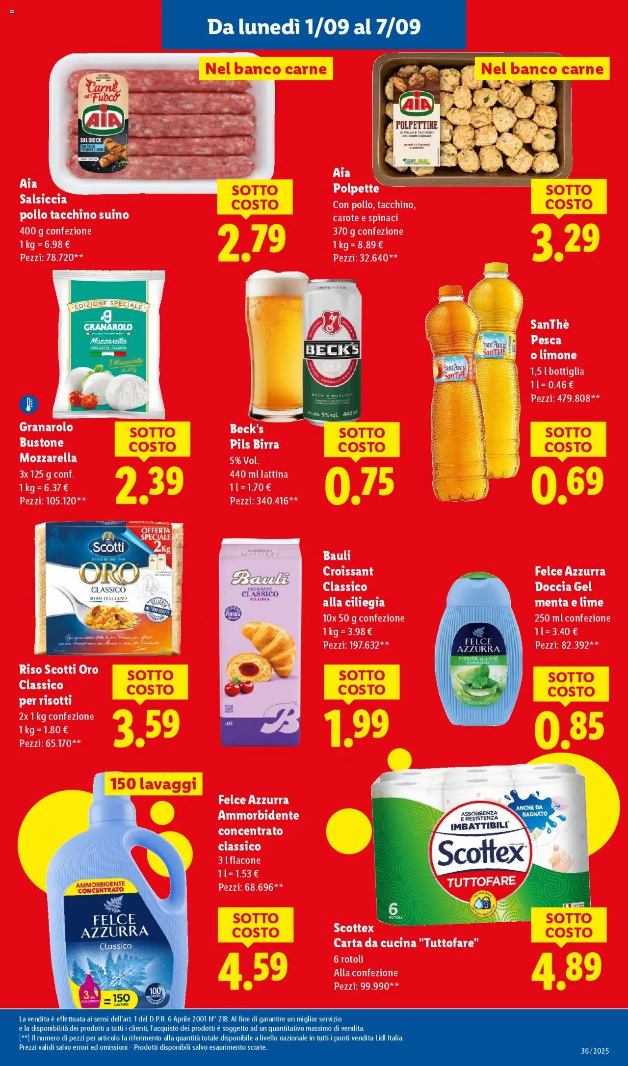 Volantino Lidl del 01.09.2025 | Pagina: 3 | Prodotti: Suino, Latte, Carote, Limone