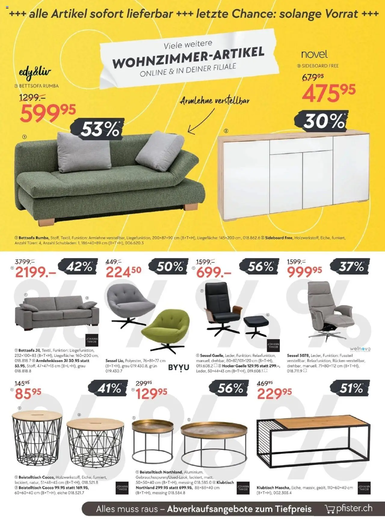 Pfister Aktionen ab 12.08.2025 | Seite: 5 | Produkte: Hocker, Sessel, Sideboard, Beistelltisch