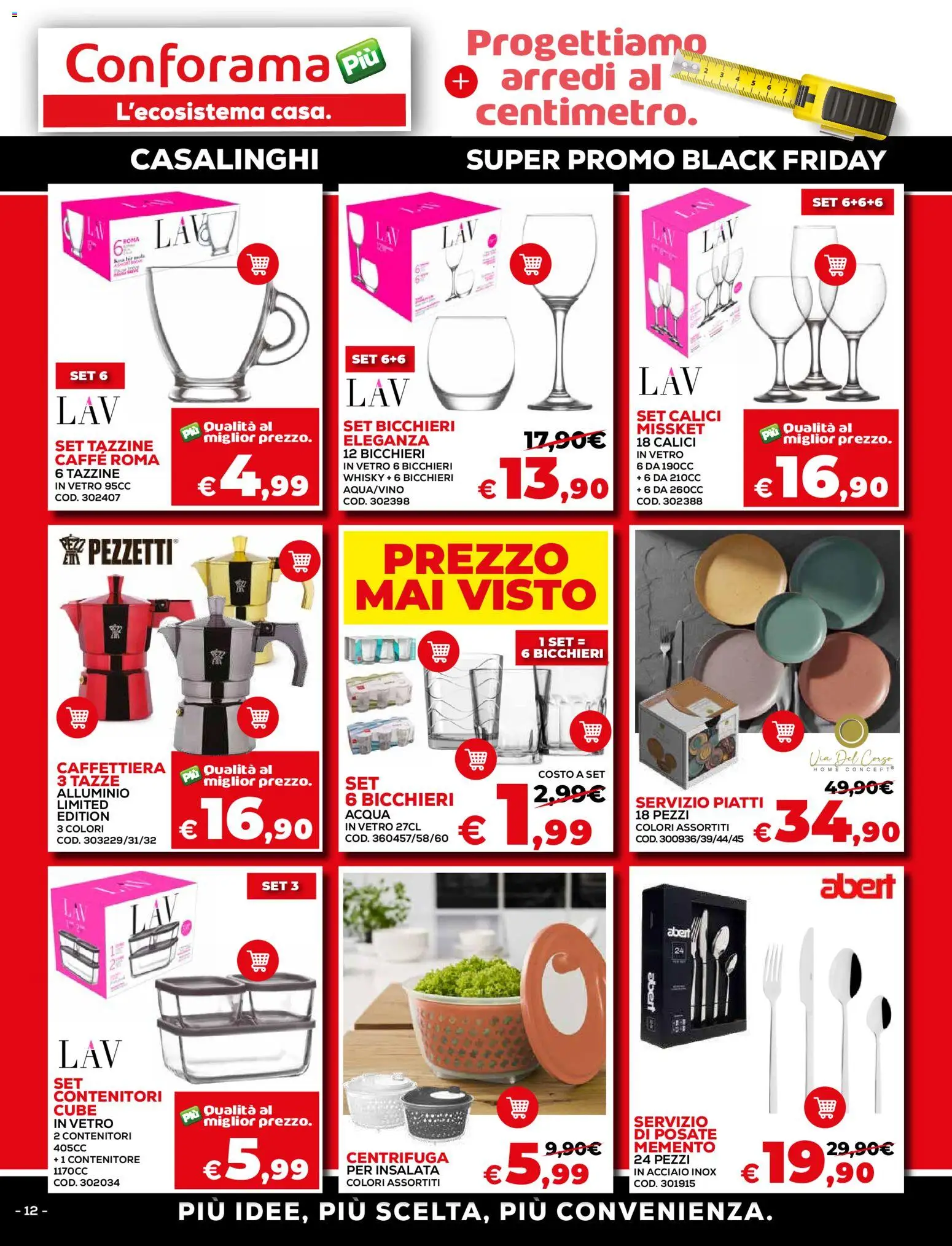 Volantino Conforama del 15.11.2025 | Pagina: 12 | Prodotti: Posate, Insalata, Contenitore, Alluminio