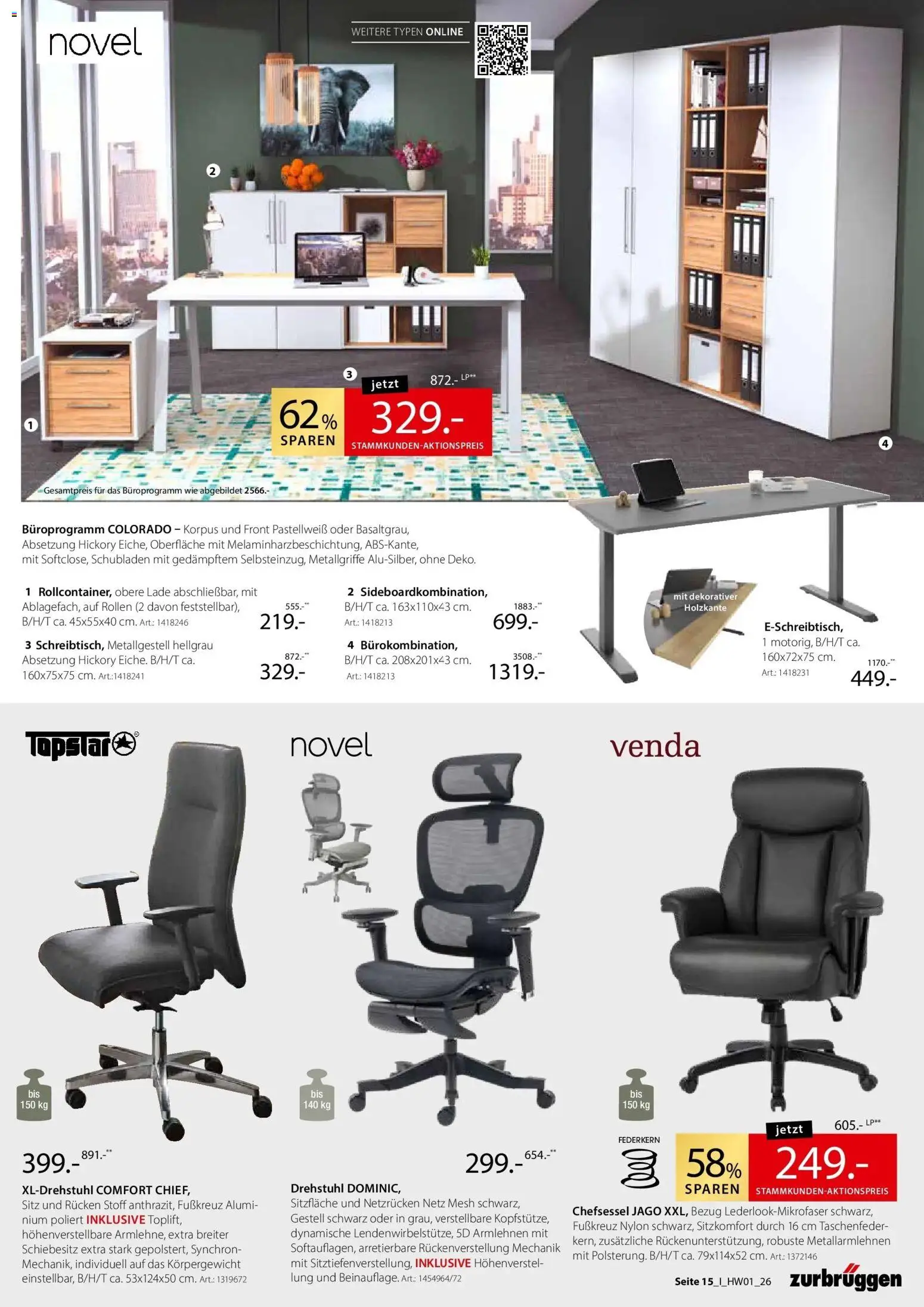 Zurbrüggen - Zurbrüggen: Ihr Einrichtungshaus der Extraklasse – gültig ab 26.03.2026 | Seite: 15 | Produkte: Chefsessel