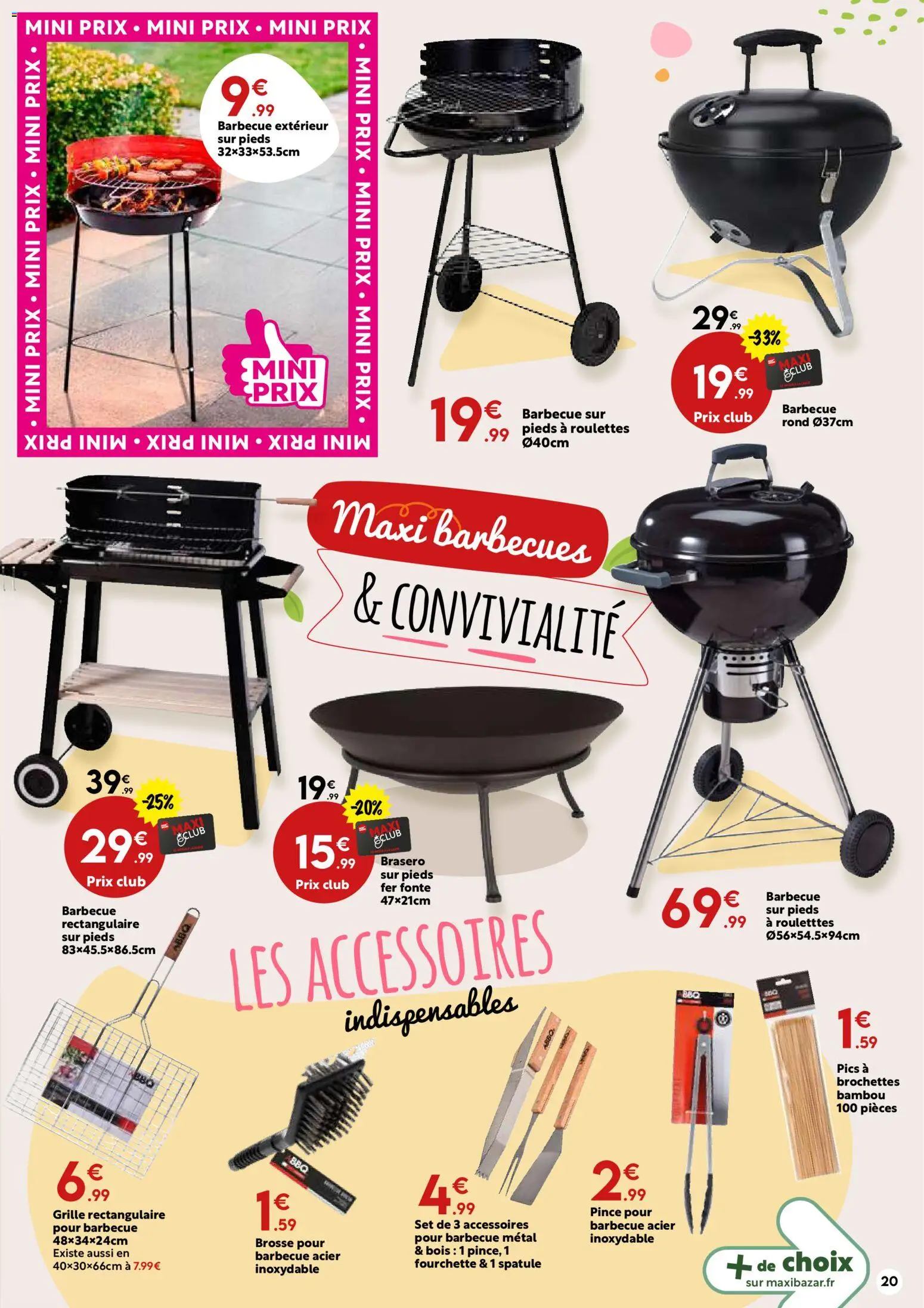 {H1} | Page: 20 | Produits: Brasero, Barbecue, Spatule, Brosse