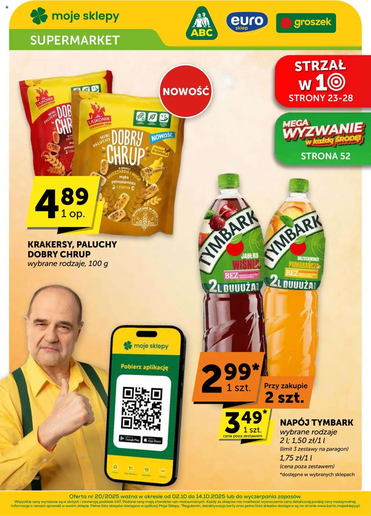 Euro Sklep Gazetka od 02.10.2025 | Strona: 1 | Produkty: Brzoskwinia, Groszek, Mąka pełnoziarnista