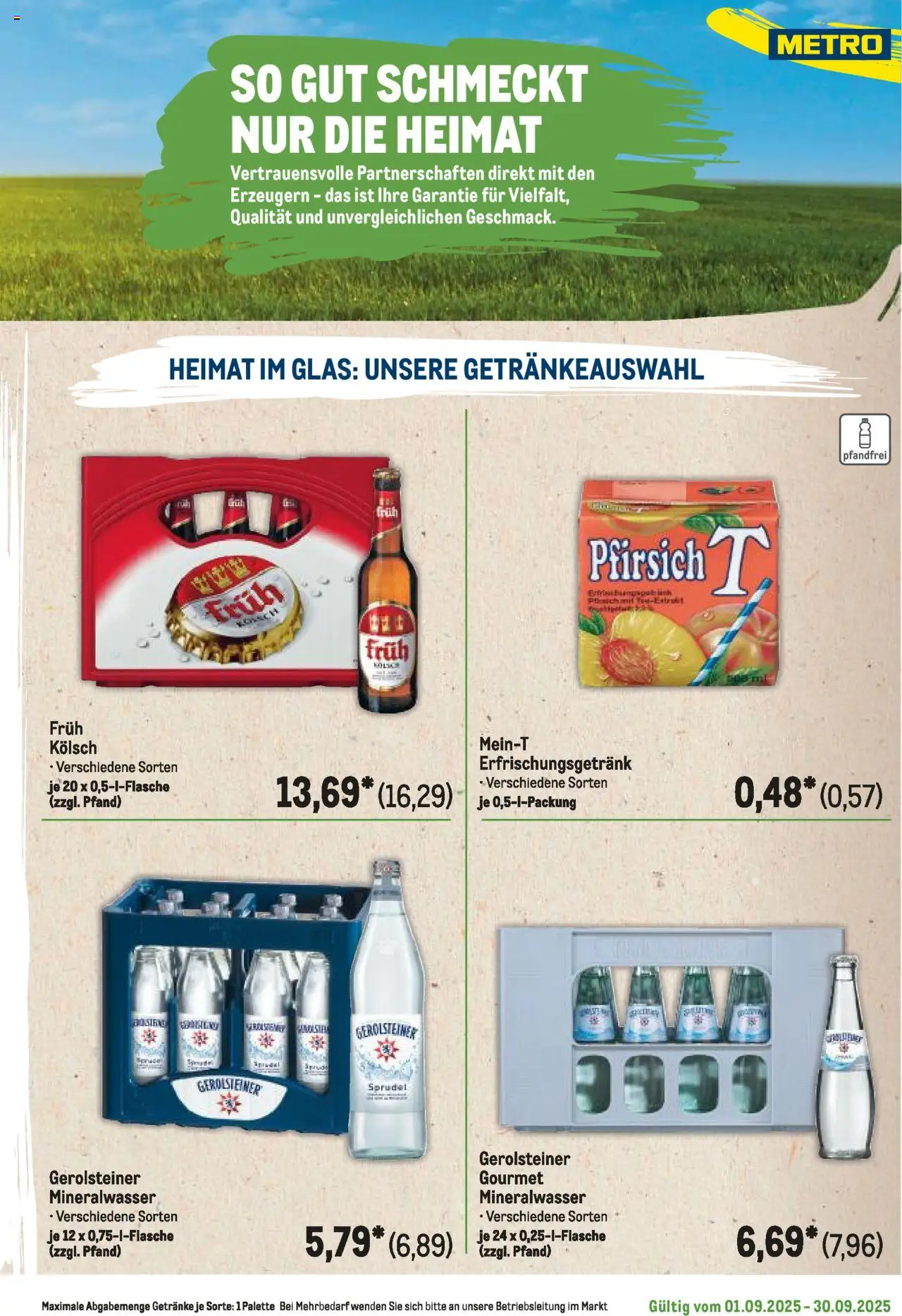 Metro Regionaler Flyer - gültig ab dem 01.09.2025 | Seite: 23 | Produkte: Mineralwasser, Pfirsich, Gerolsteiner