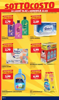 Anteprima del volantino Volantino Aldi	 valido a partire dal 16.02.2026 | Pagina: 4 | Prodotti: Carta igienica, Latte, Limone, Lavastoviglie