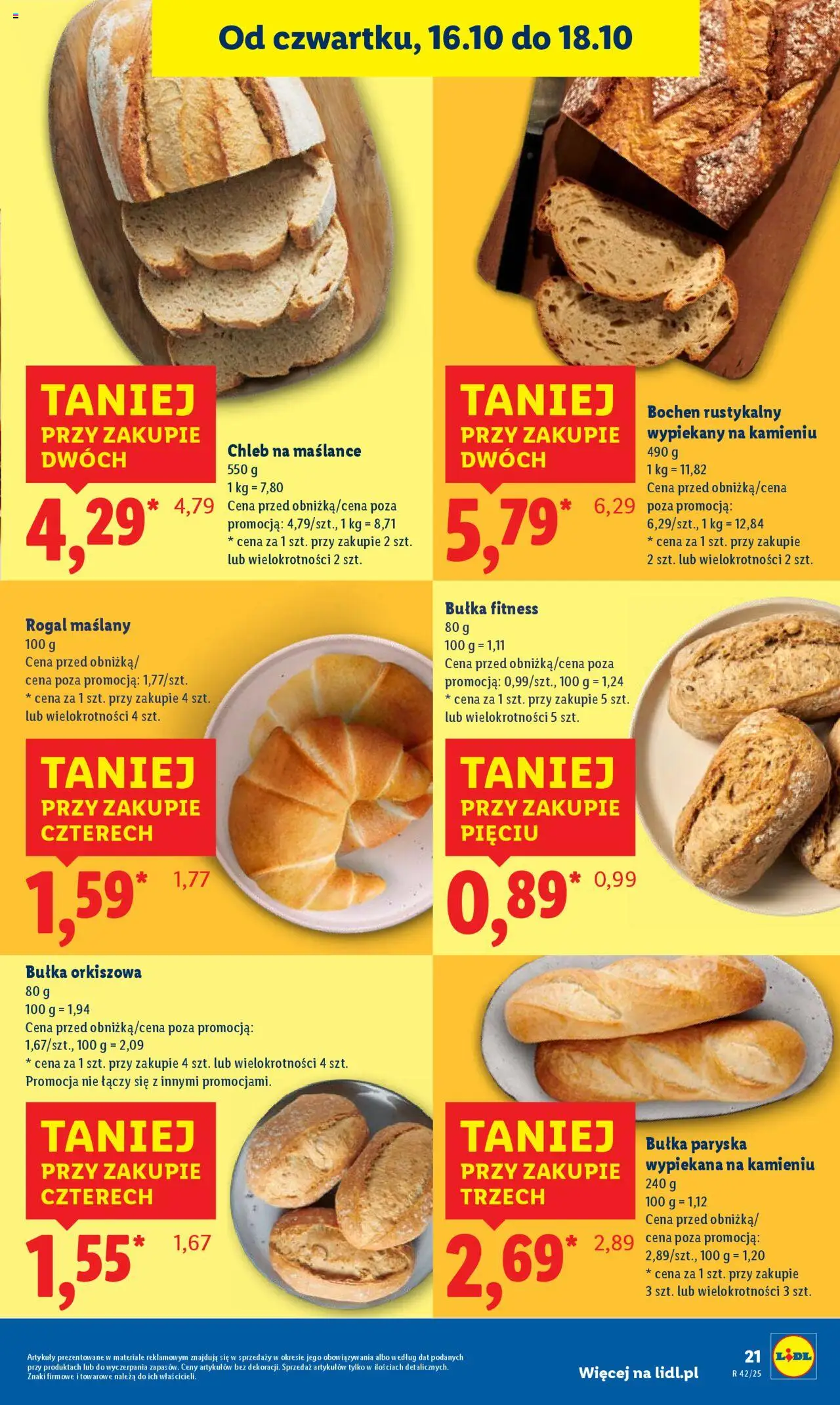 Lidl Gazetka od 16.10.2025 | Strona: 25 | Produkty: Chleb na maślance, Bułka fitness, Bułka, Chleb