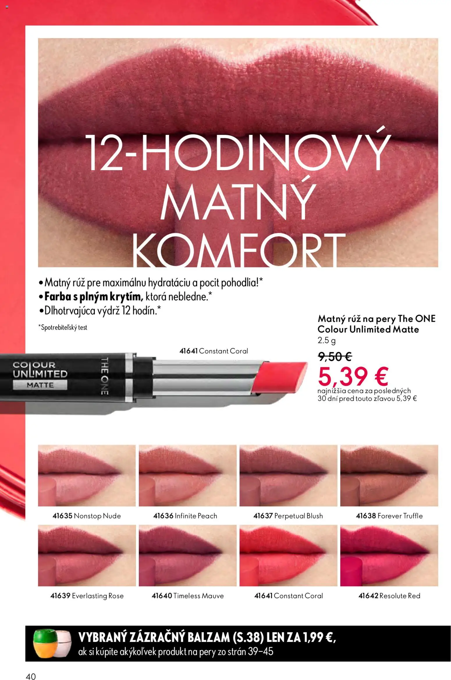 Nové Oriflame akcie – leták je platný od 11.02.2026 | Strana: 40 | Produkty: Rúž na pery