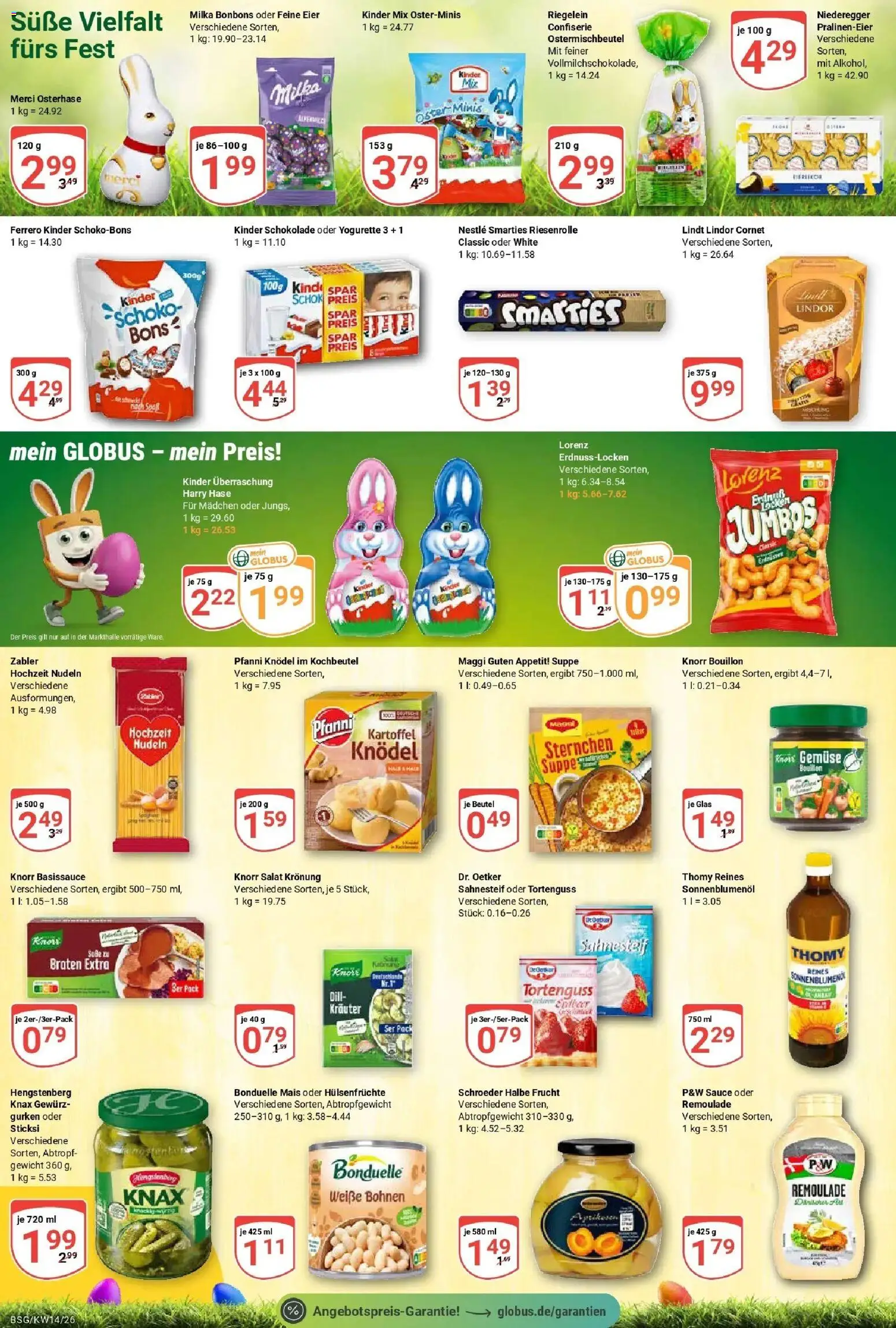 Globus prospekt Braunschweig	 – gültig ab 30.03.2026 | Seite: 18 | Produkte: Kinder schokolade, Gewicht, Smarties, Lindt