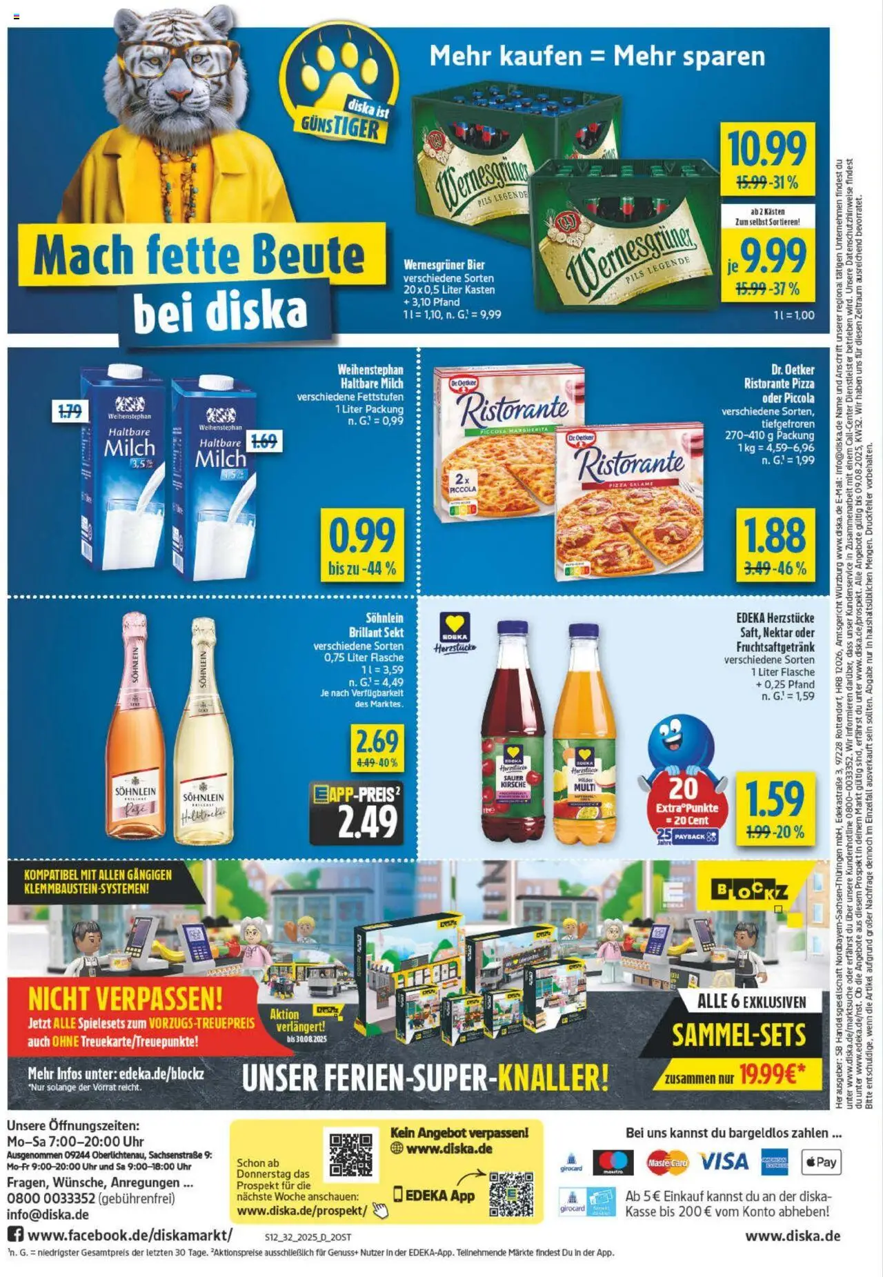 Diska - diska Angebote Sachsen-Thüringen KW32 - gültig ab dem 04.08.2025 | Seite: 12 | Produkte: Milch, Bier, Pils, Pizza