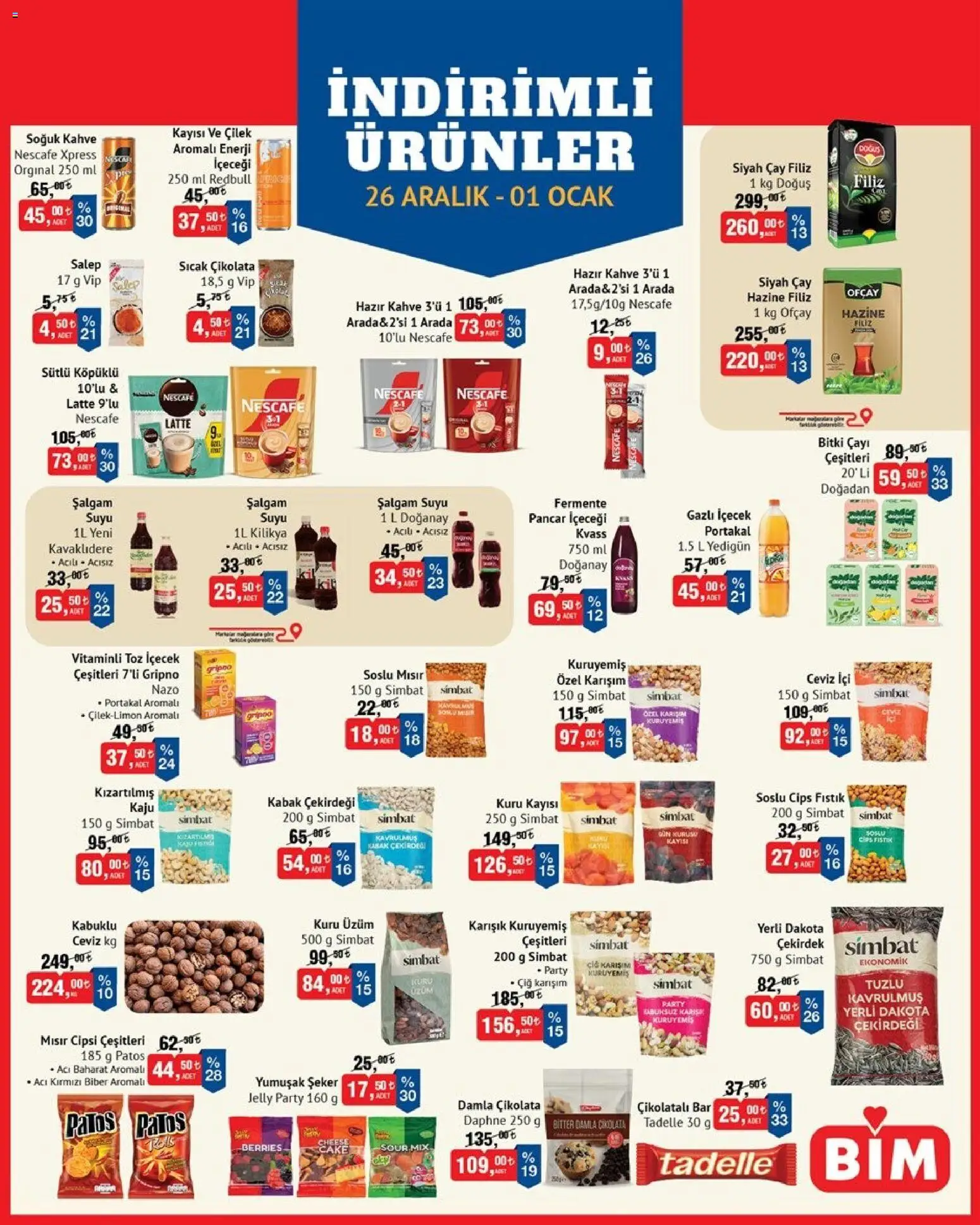 BİM İndirimli Ürünler - 26.12.2025 tarihinden itibaren geçerlidir | Sayfa: 3 | Ürünler: Kahve, Kayısı, Ceviz, Ocak
