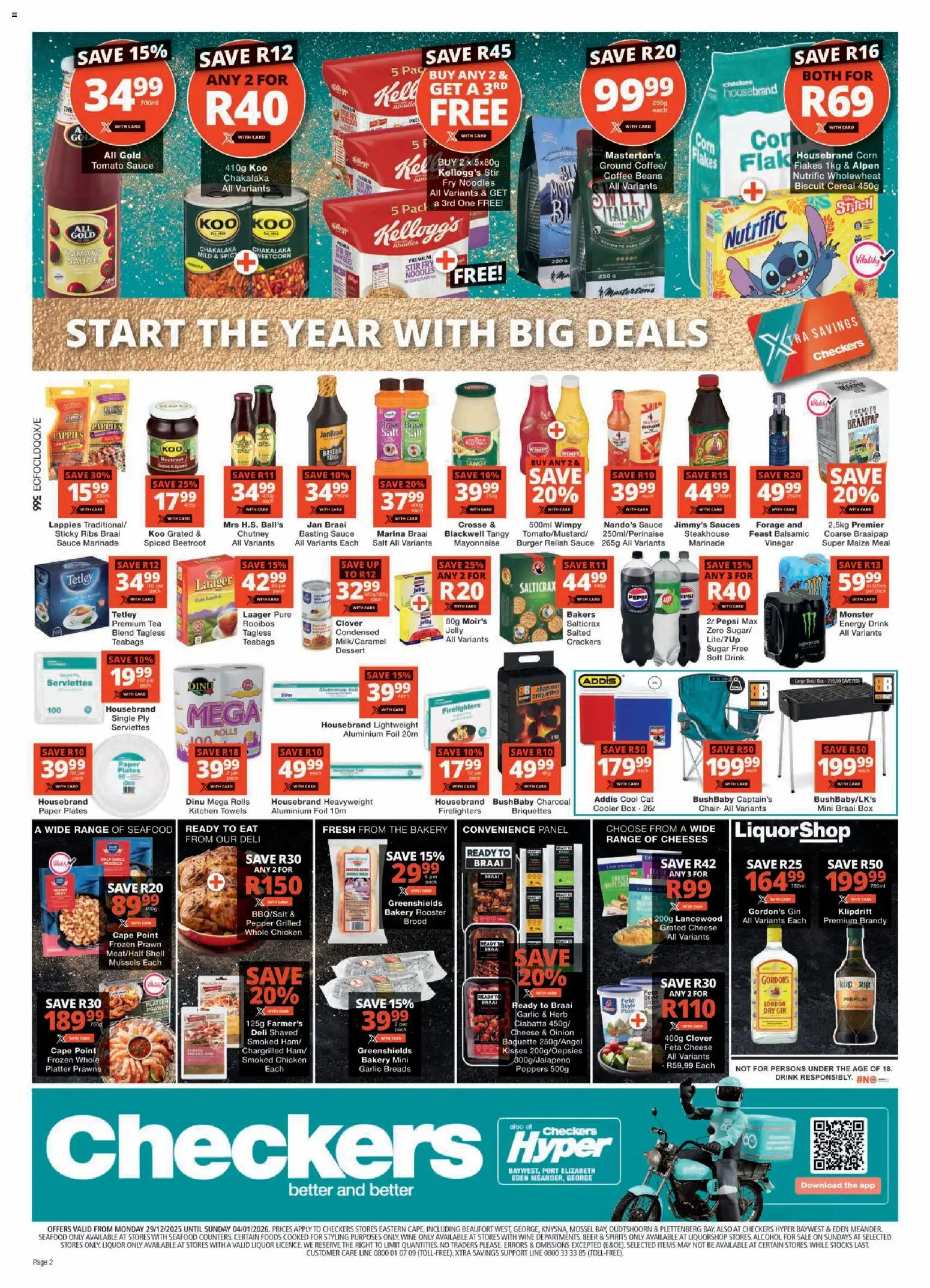 New Checkers catalogue – valid from 29.12.2025 | Page: 2 | Products: Platter, Ribs, Beer, Tomato sauce