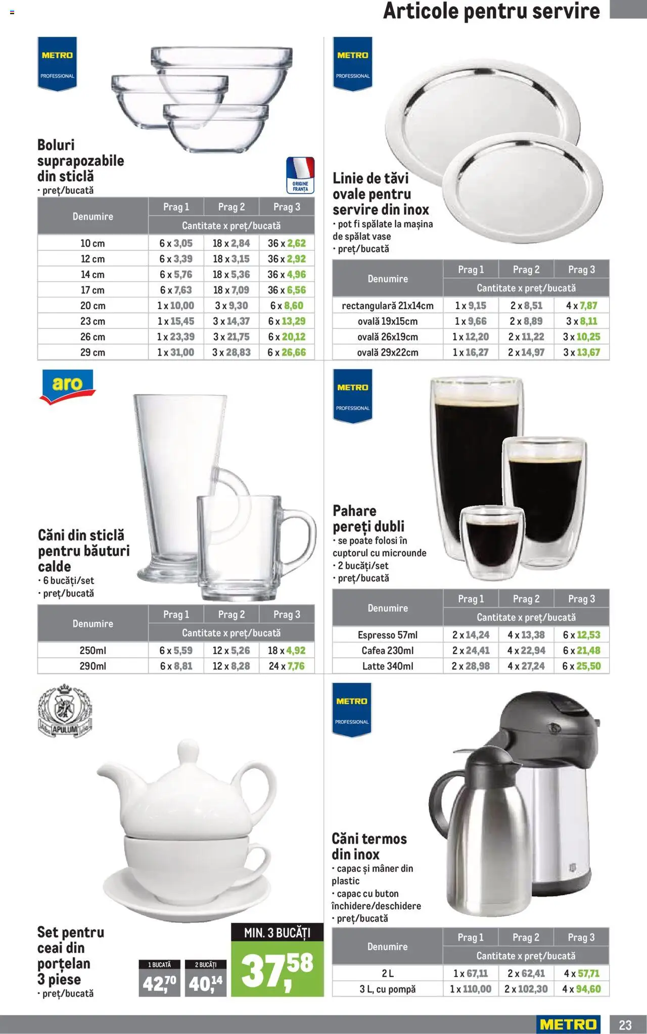 Noul catalog Metro – valabil de la 01.10.2025 | Pagină: 23 | Produse: Pahare, Termos, Cafea, Ceai