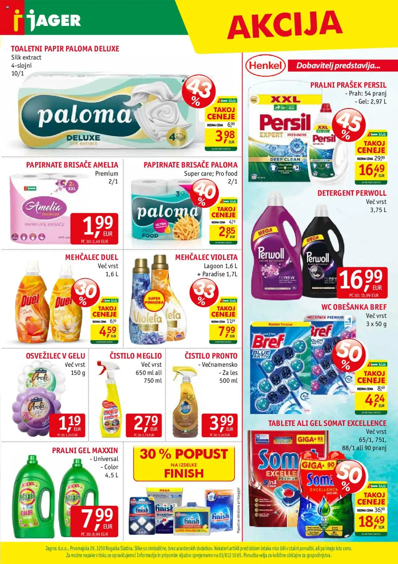 Novi Jager katalog ponudbe – veljaven od 15.10.2025 | Stran: 15 | Izdelki: Mehčalec, Pralni prašek, Toaletni papir, Papirnate brisače