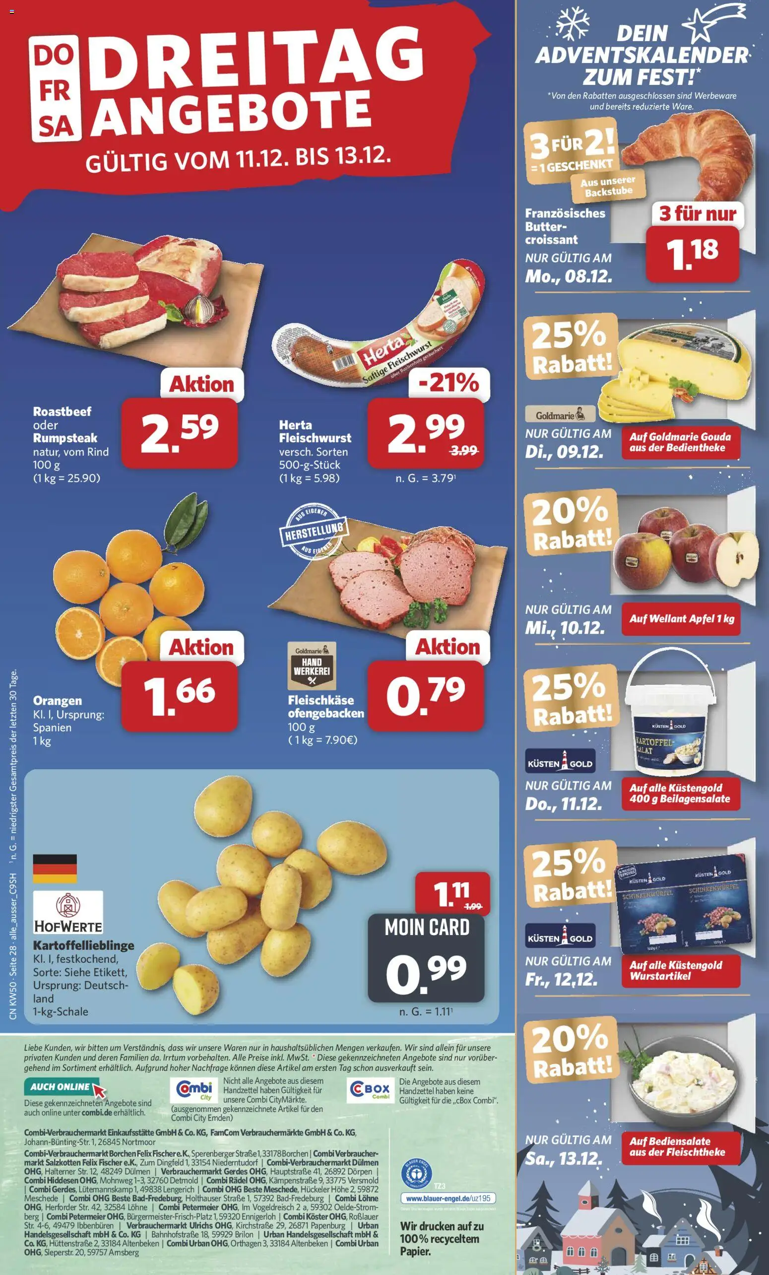 Combi Prospekt 	 – gültig ab 08.12.2025 | Seite: 30 | Produkte: Gouda, Box, Roastbeef, Croissant