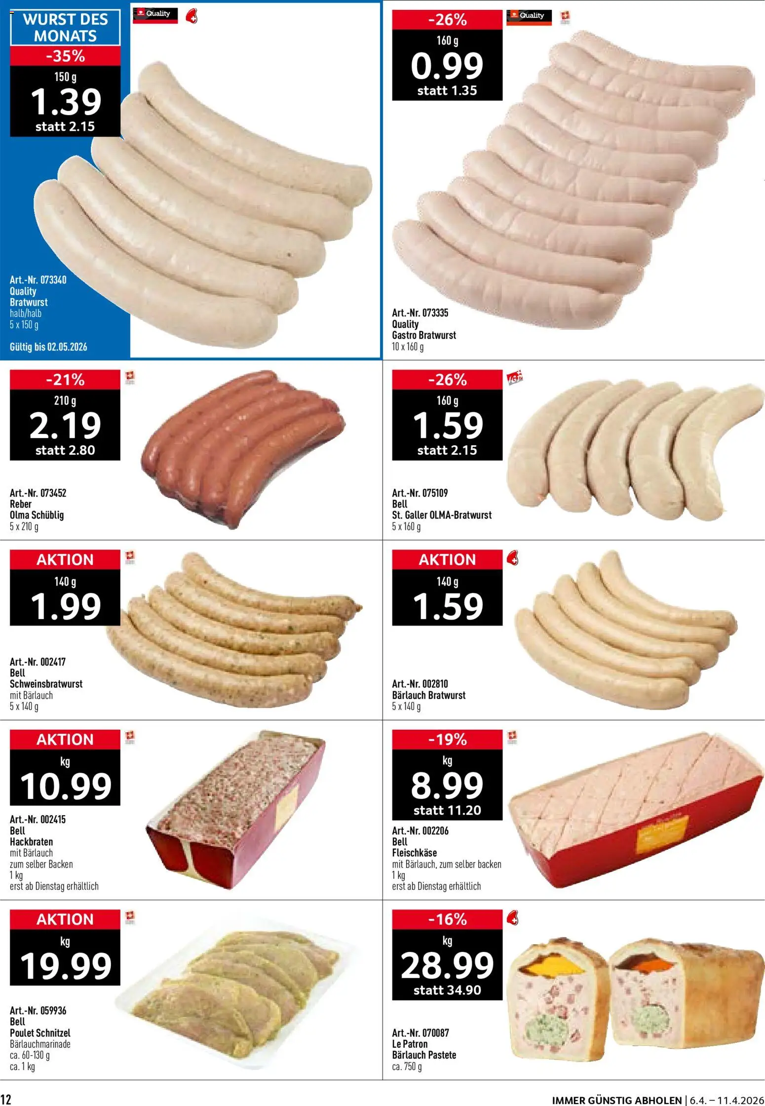 Prodega aktionen – gültig ab 06.04.2026 | Seite: 12 | Produkte: Wurst