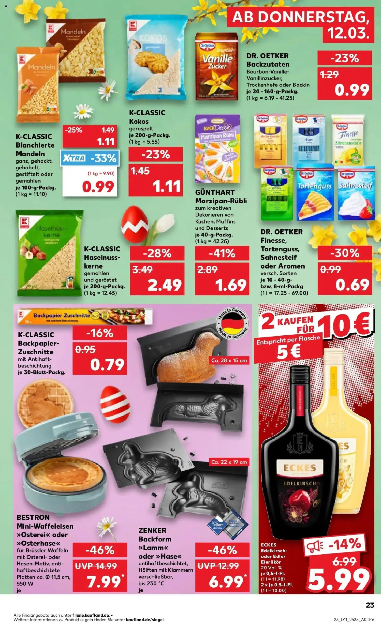 Kaufland Prospekt Oppenheim	 – gültig ab 09.03.2026 | Seite: 35 | Produkte: Mandeln, Waffeln, Zucker