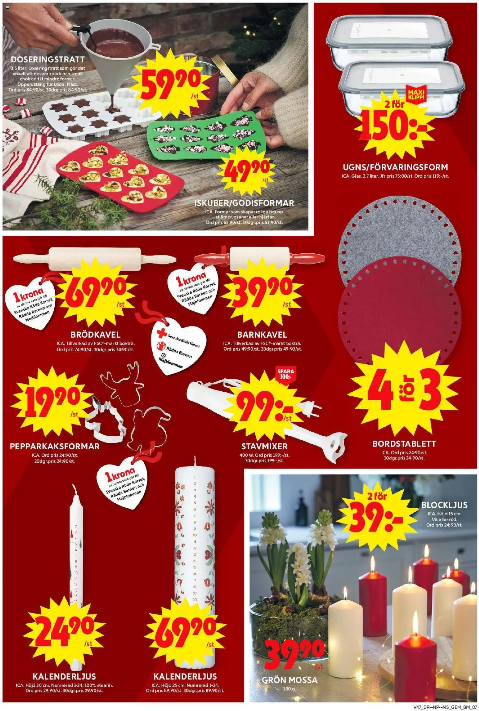 ICA Maxi reklamblad aktuell från 17.11.2025 | Sida: 10 | Produkter: Bordstablett, Choklad, Stavmixer, Blender