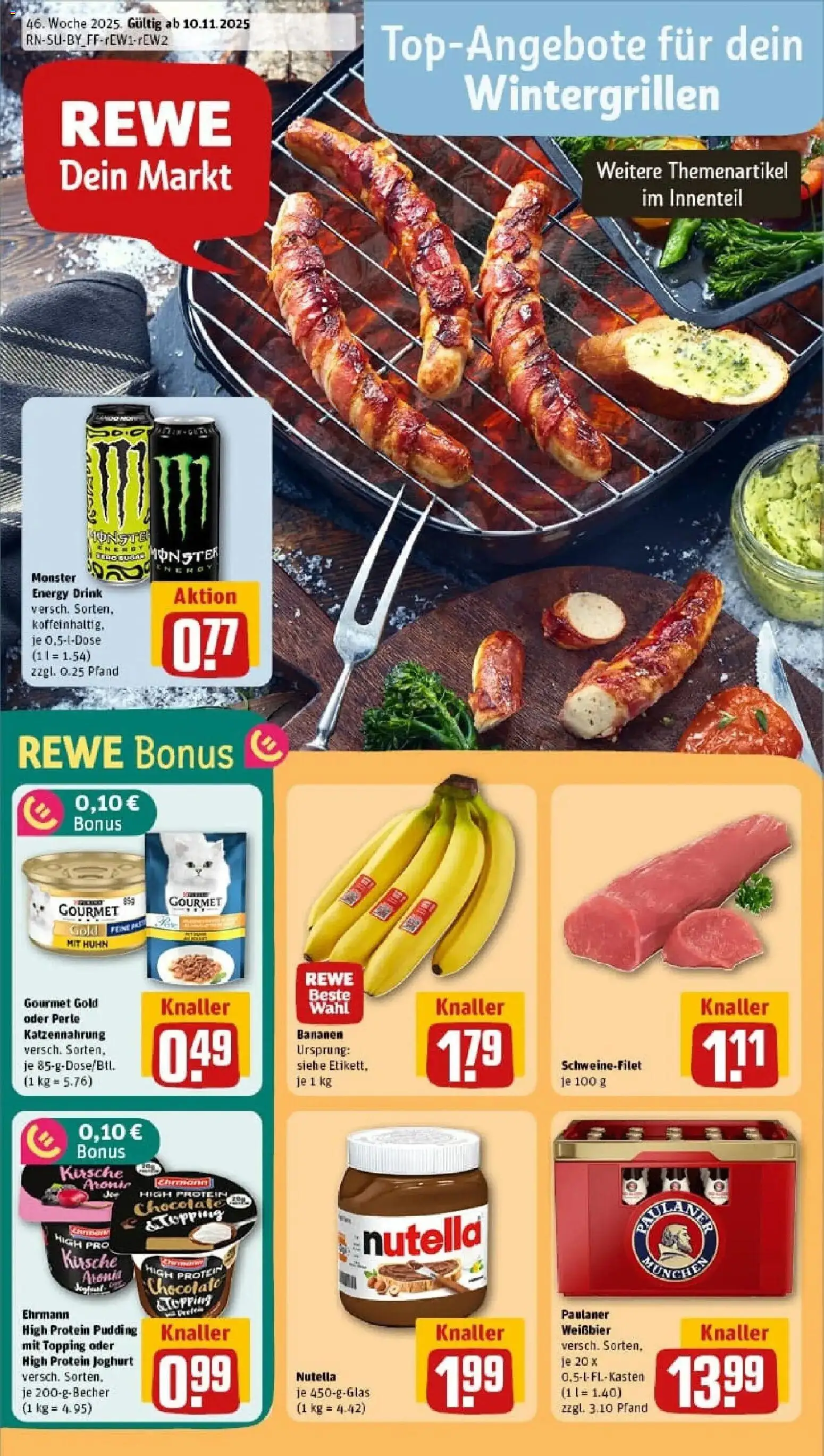 Rewe prospekt Haar	 – gültig ab 10.11.2025 | Seite: 5 | Produkte: High protein pudding, Joghurt, Weißbier, Monster