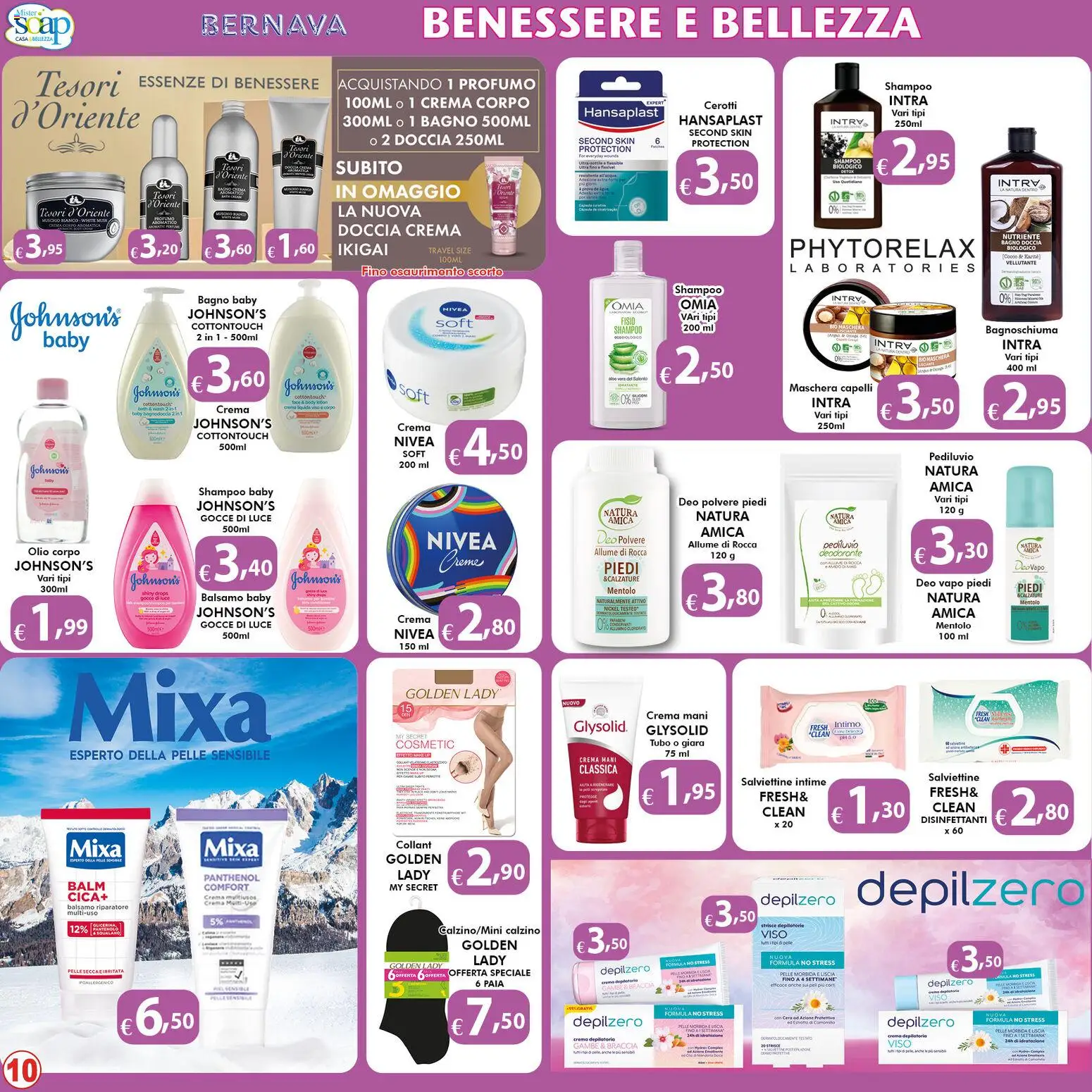 Volantino Bernava del 20.03.2026 | Pagina: 10 | Prodotti: Crema, Maschera, Bagnoschiuma, Collant