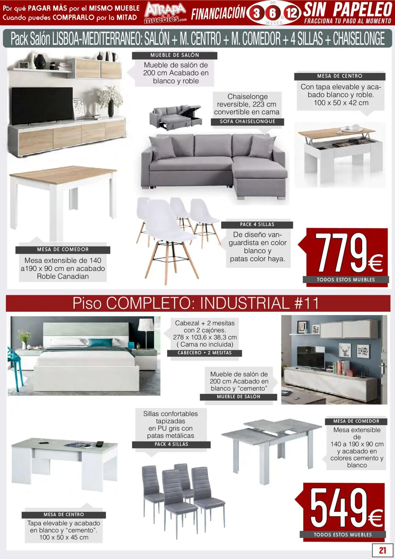 Atrapa Muebles folleto │ válido desde el 01.10.2025 | Página: 21 | Productos: Mesa extensible, Muebles, Sofá, Mesa
