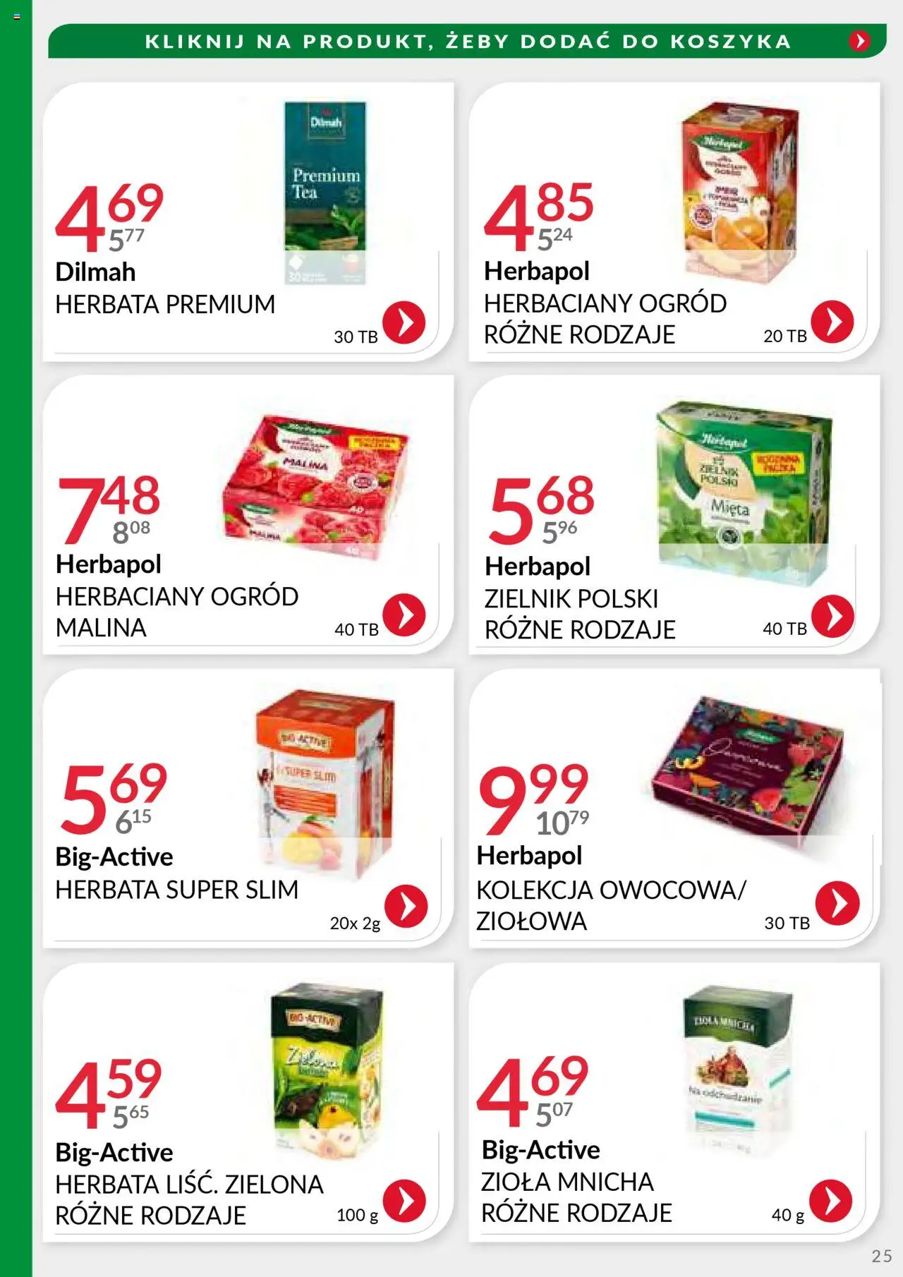 Eurocash Gazetka - Handlowa MR Południowy-Wschód od 29.09.2025 | Strona: 25 | Produkty: Malina, Mięta, Herbata