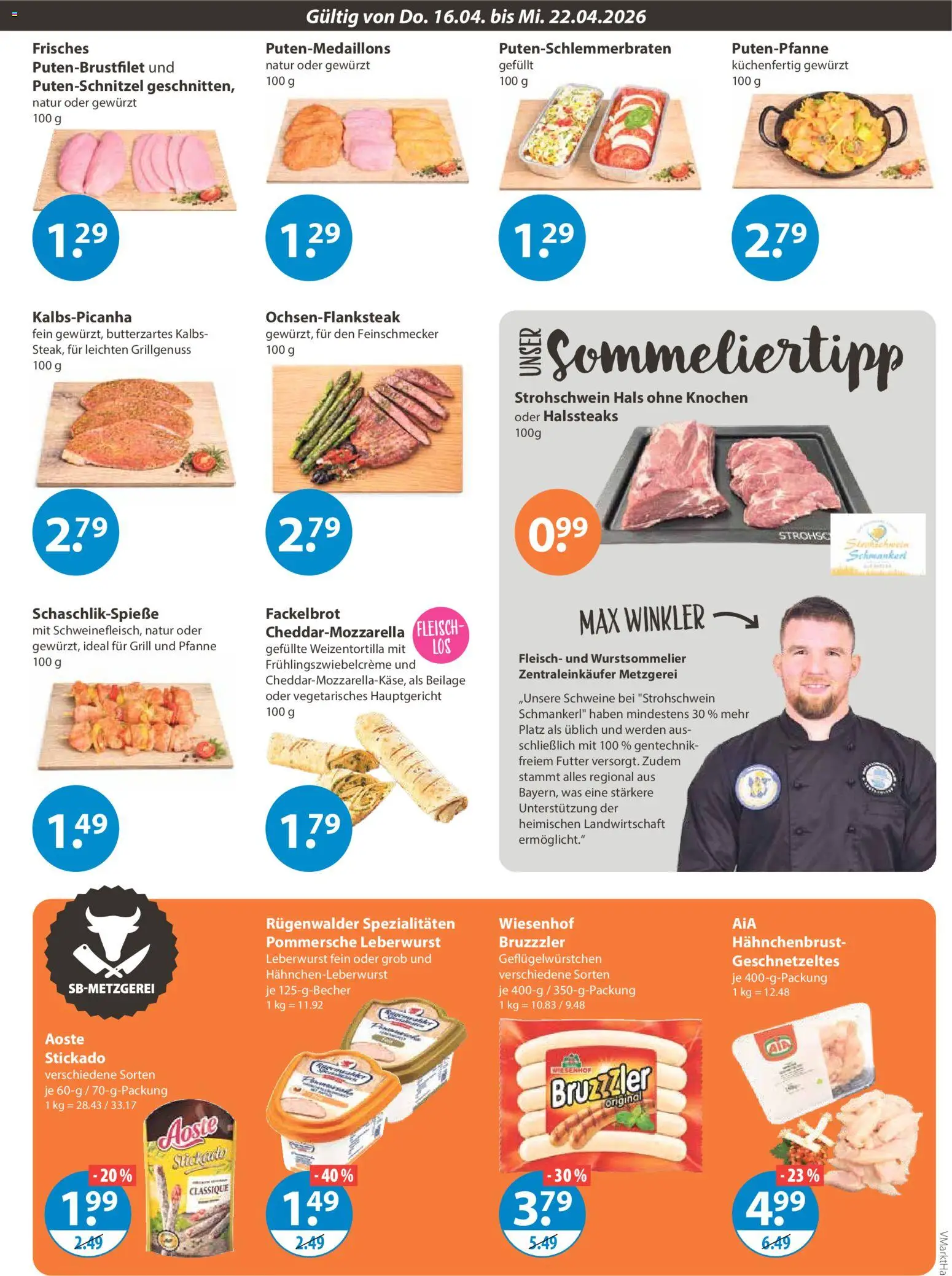 V-Markt Angebote – gültig ab 16.04.2026 | Seite: 3 | Produkte: Grill, Putenschnitzel, Fleisch, Hahnchenbrust