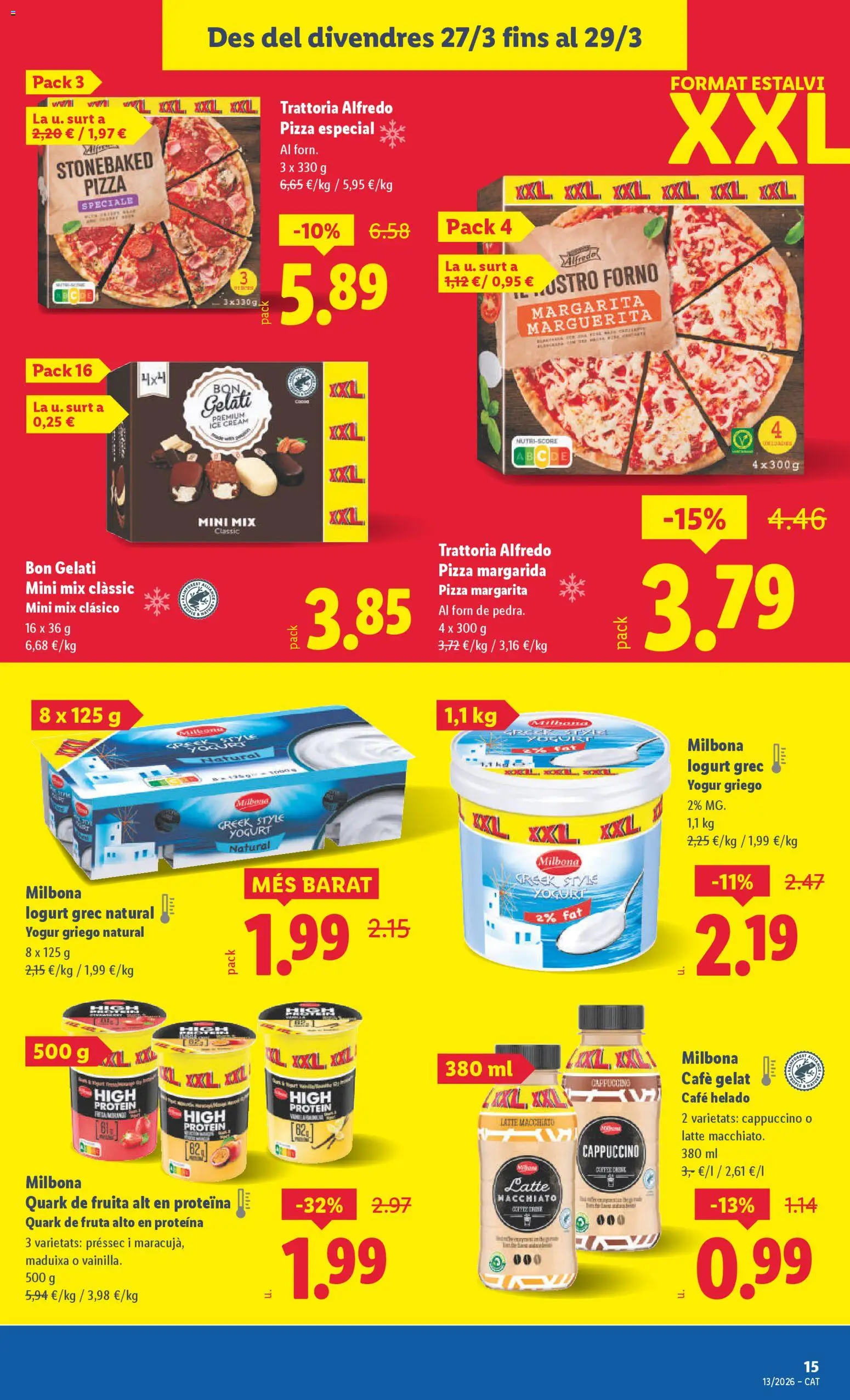 Lidl folleto │ válido desde el 23.03.2026 | Página: 23 | Productos: Yogur, Café, Pizza, Μαγειρική εστία