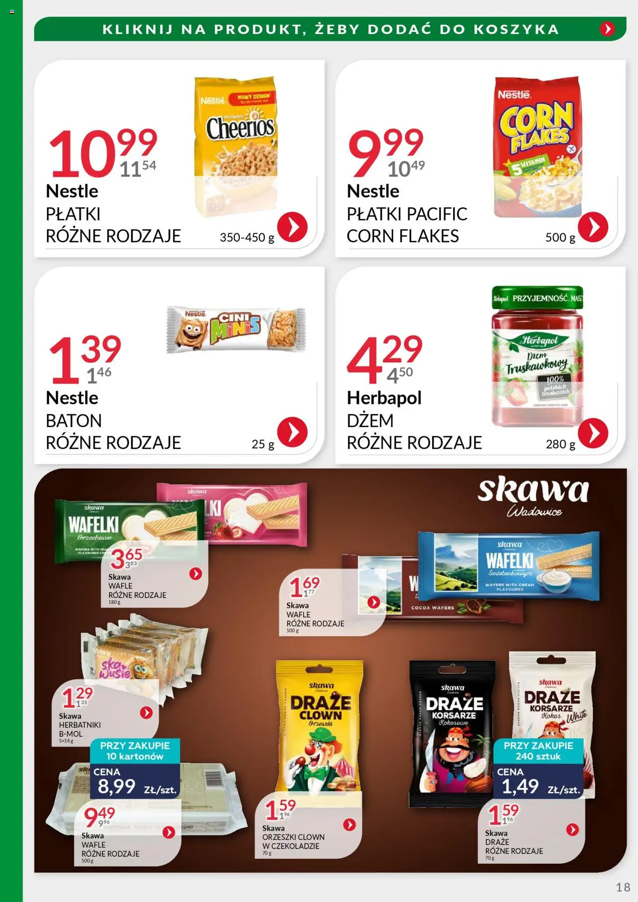 Eurocash Gazetka - Oferta Handlowa MR Południowy Wschód od 04.08.2025 | Strona: 18 | Produkty: Wafle, Baton, Wafelki, Corn Flakes
