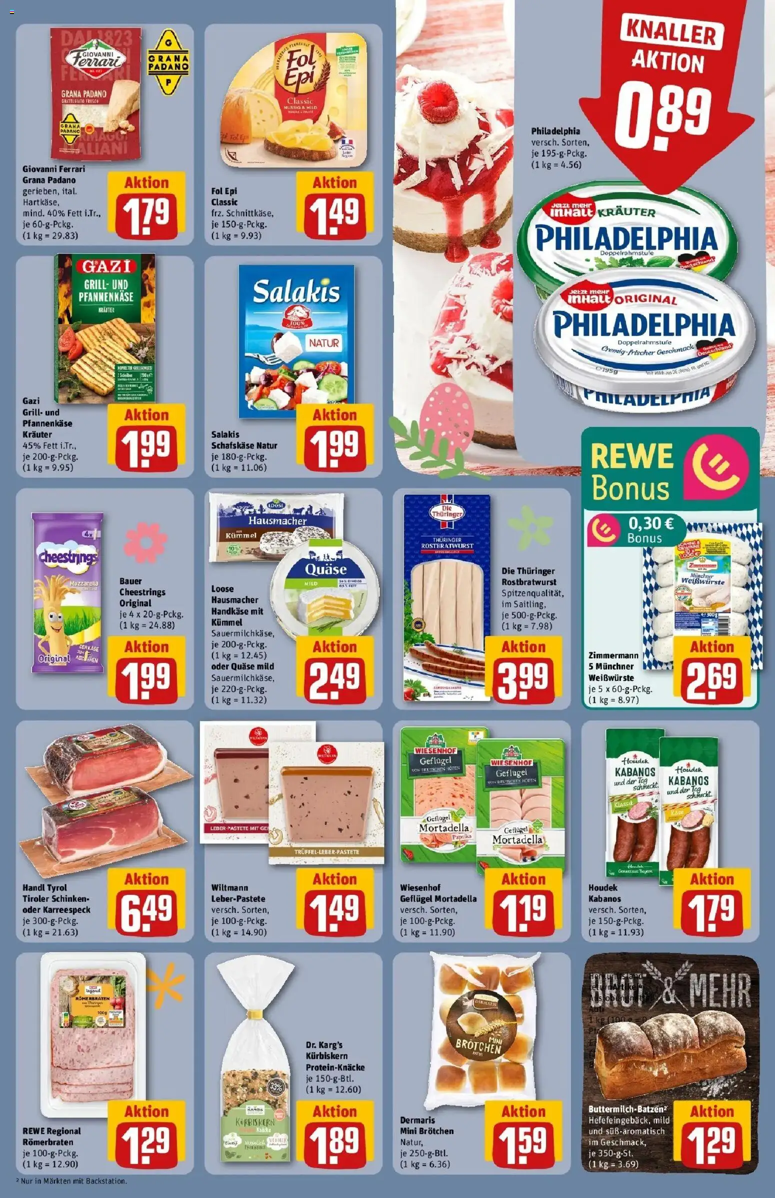 Rewe Prospekt Erfurt	 – gültig ab 30.03.2026 | Seite: 13 | Produkte: Grill, Paprika, Salakis, Brot