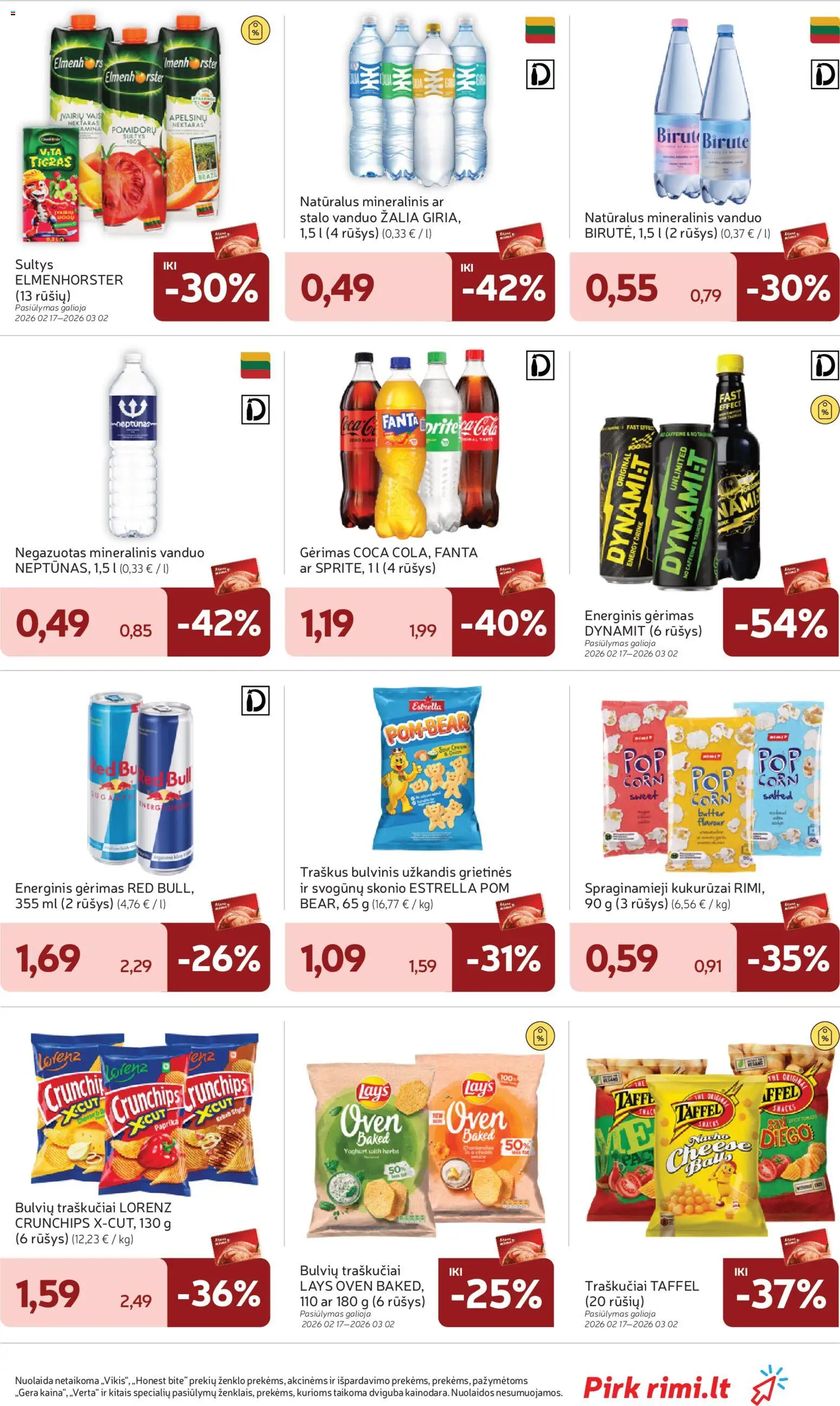 Rimi akcijos nuo 24.02.2026 | Puslapis: 25 | Prekių: Paprika, Kukurūzai, Sultys, Mineralinis vanduo