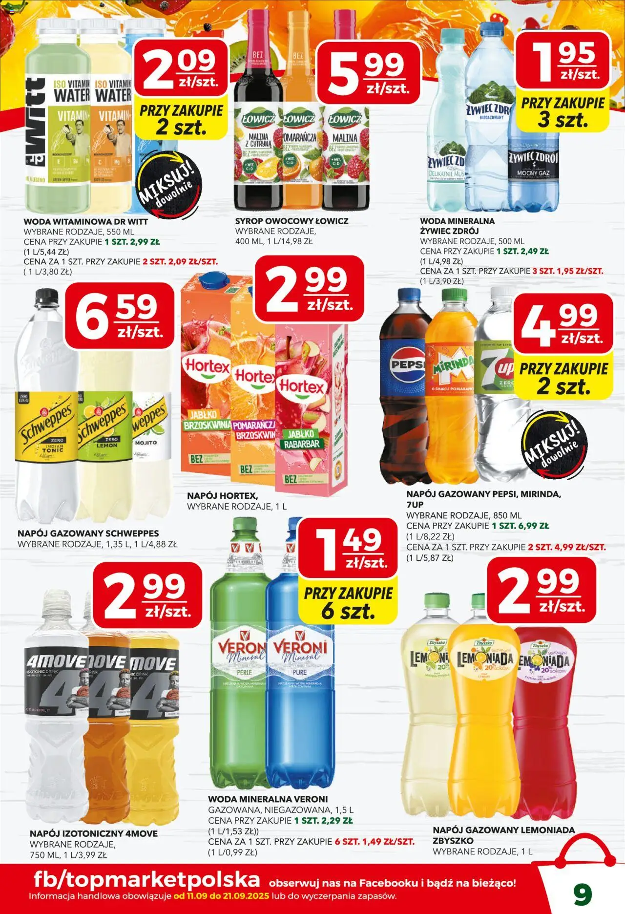 Top Market Gazetka od 11.09.2025 | Strona: 9 | Produkty: Cytryna, Brzoskwinia, Syrop, Malina