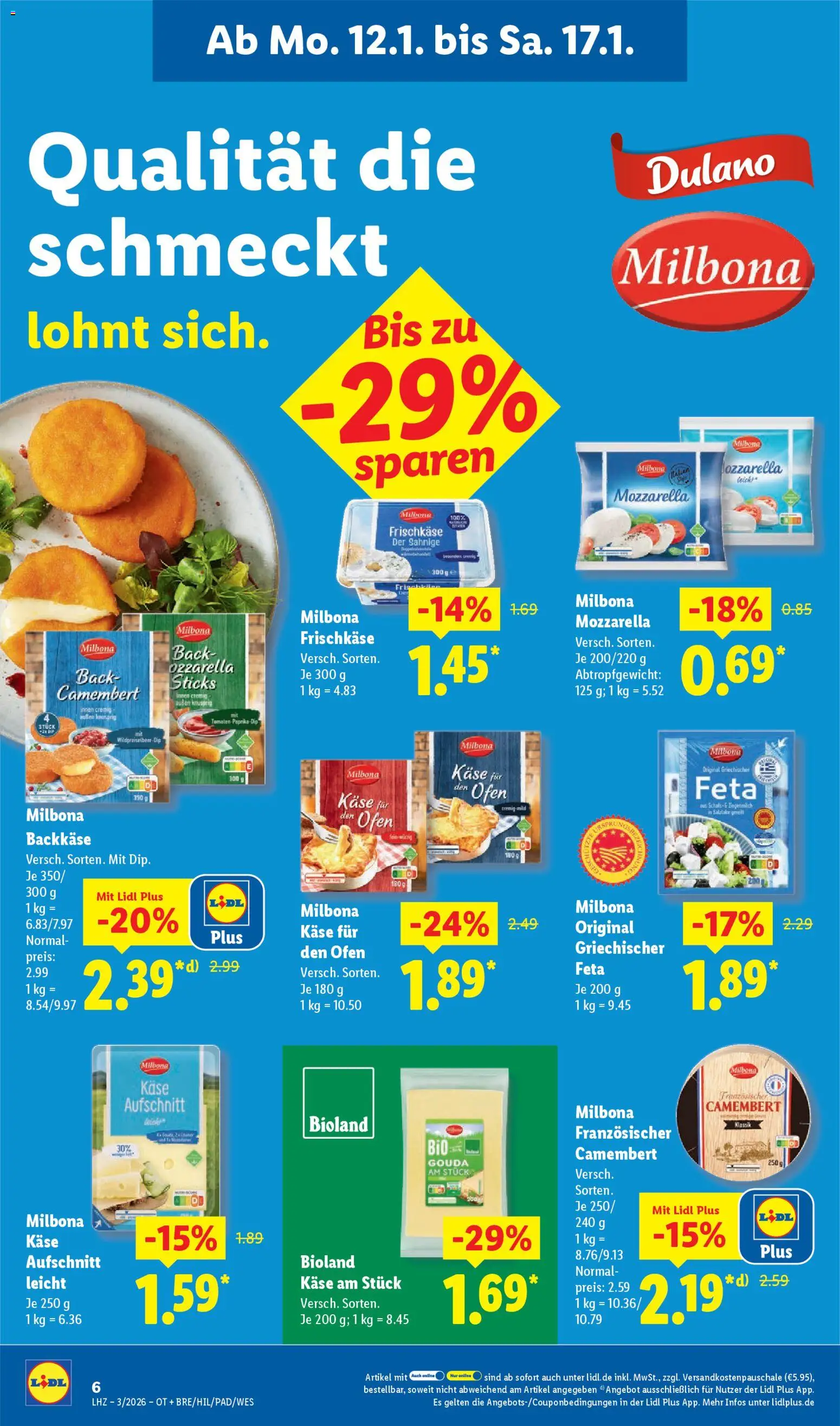 Lidl Prospekt Rahden – gültig ab 12.01.2026 | Seite: 20 | Produkte: Ofen, Käse, Gouda, Frischkase