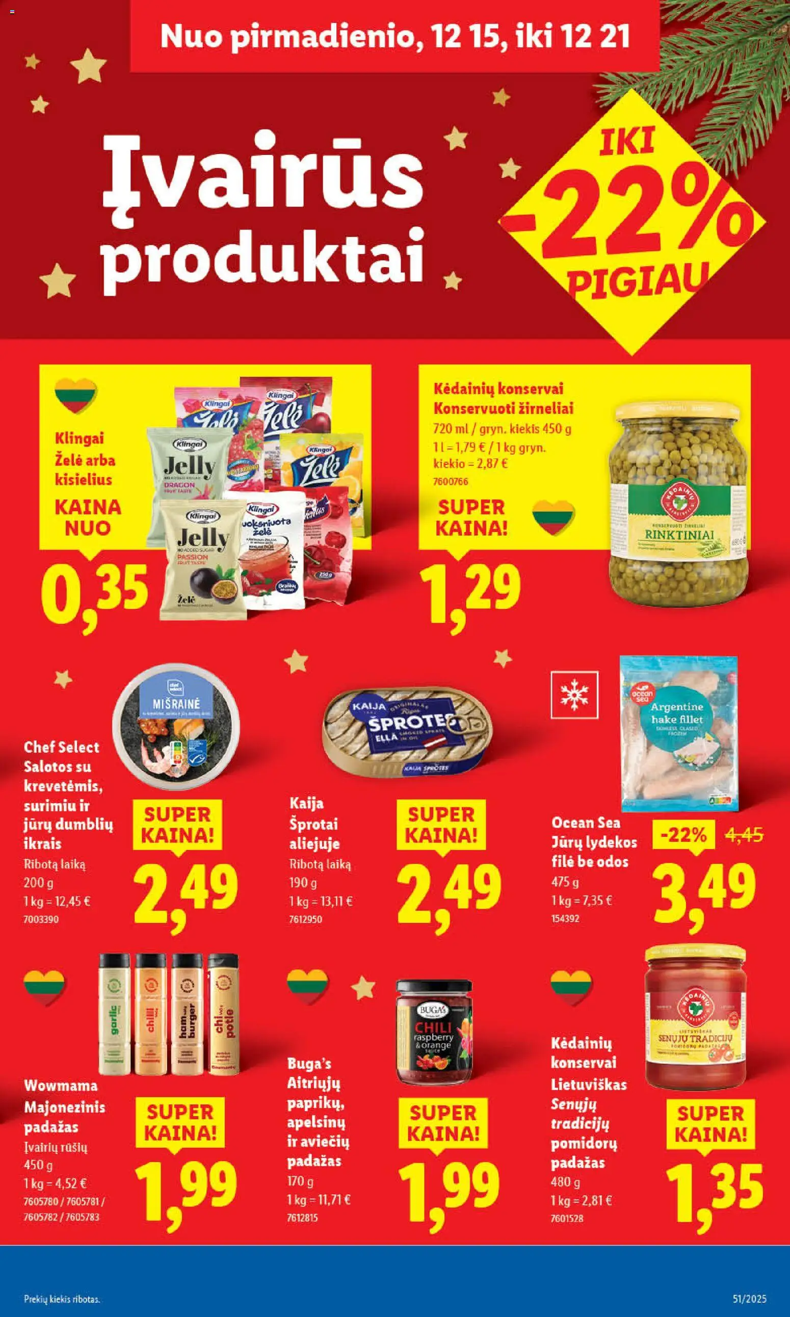 LIDL akcijos nuo 18.12.2025 | Puslapis: 41 | Prekių: Salotos, Konservai, Padažas, Žirneliai