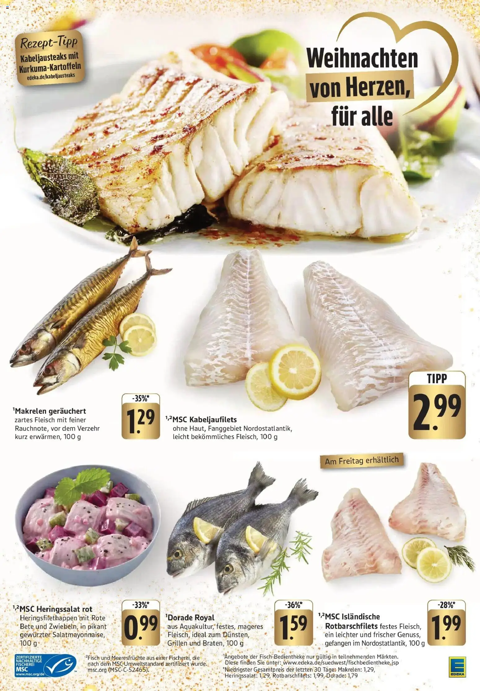 Edeka prospekt Karlsbad-Langensteinbach	 – gültig ab 08.12.2025 | Seite: 11 | Produkte: Dorade, Meeresfrüchte, Fleisch