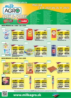 Milk Agro Cash & Carry - náhľad platný od 13.08.2025