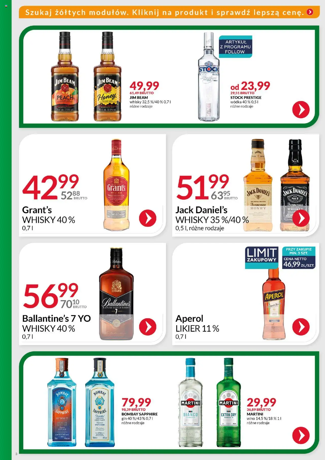 Eurocash Gazetka - Ofensywa Cenowa Alkoholowa od 17.08.2025 | Strona: 3 | Produkty: Jim Beam, Wino, Whisky, Aperol