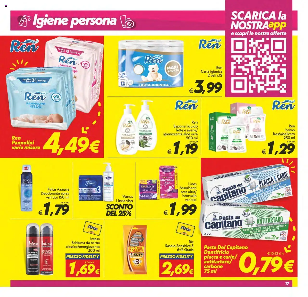 Volantino SuperConveniente del 14.10.2025 | Pagina: 17 | Prodotti: Pannolini, Deodorante, Dentifricio, Avocado