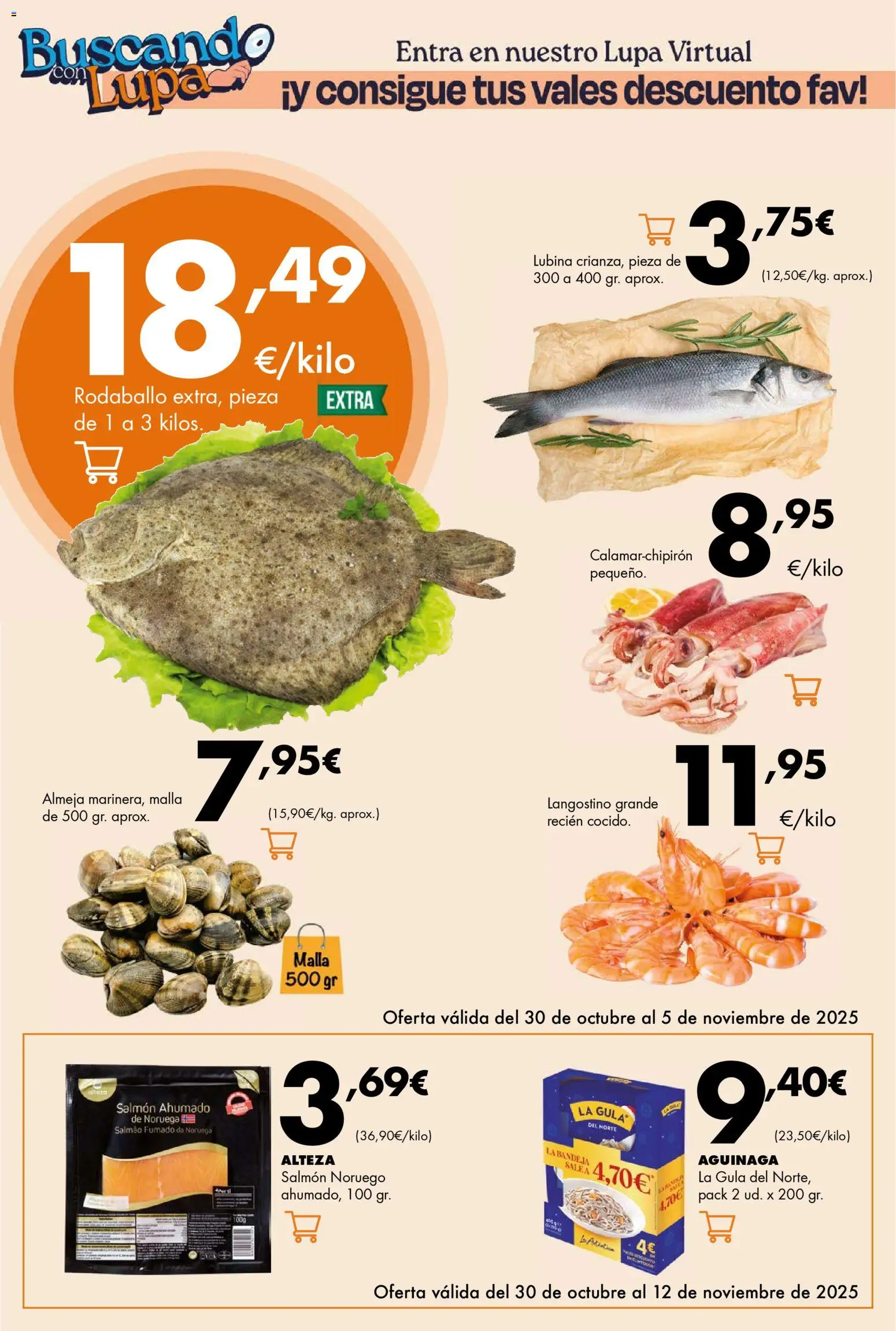 Lupa Supermercados folleto │ válido desde el 30.10.2025 | Página: 4 | Productos: Salmón ahumado, Bandeja, Langostino
