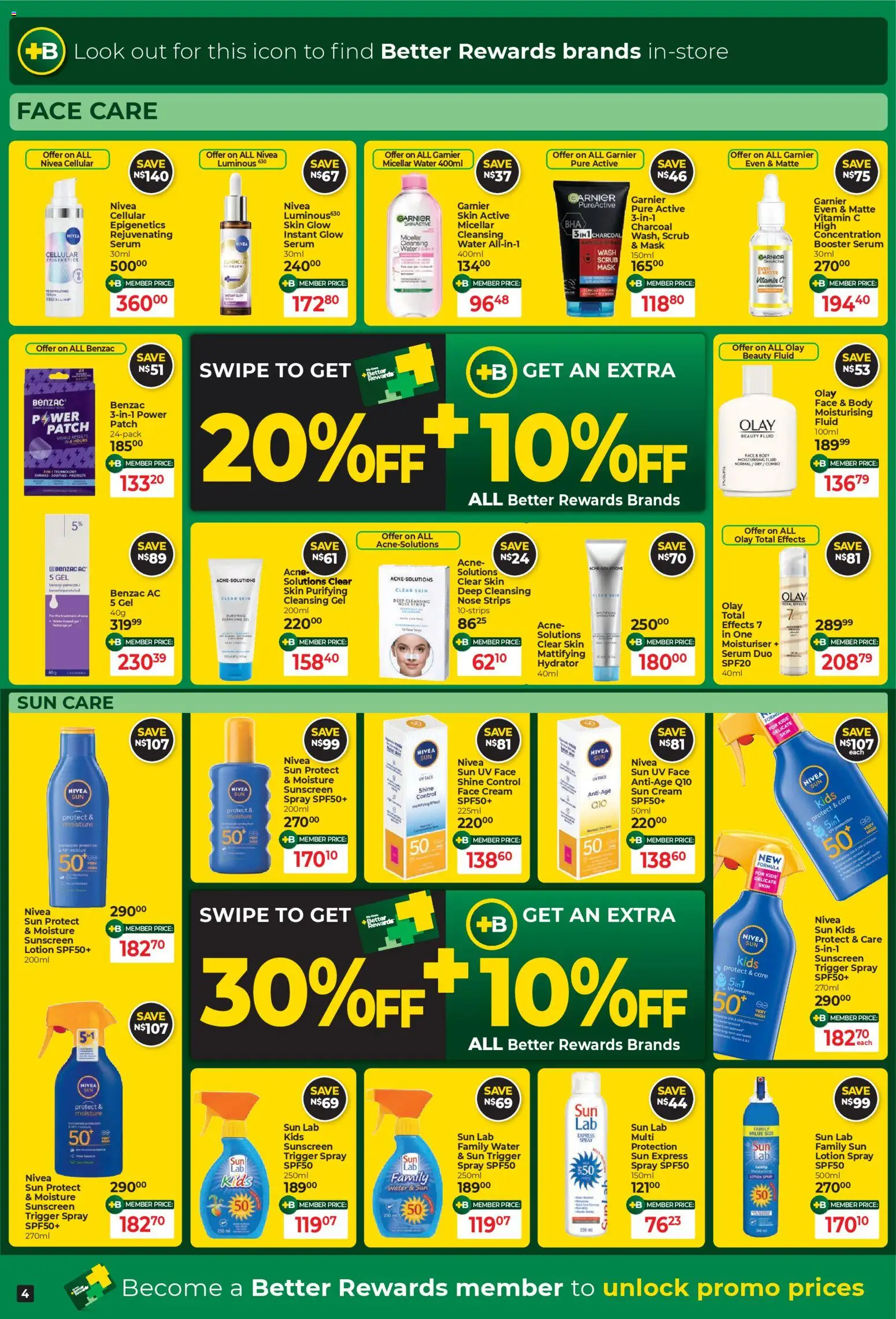 New Dis-Chem catalogue – valid from 24.11.2025 | Page: 4 | Products: Serum, Mask, Sunscreen, Water