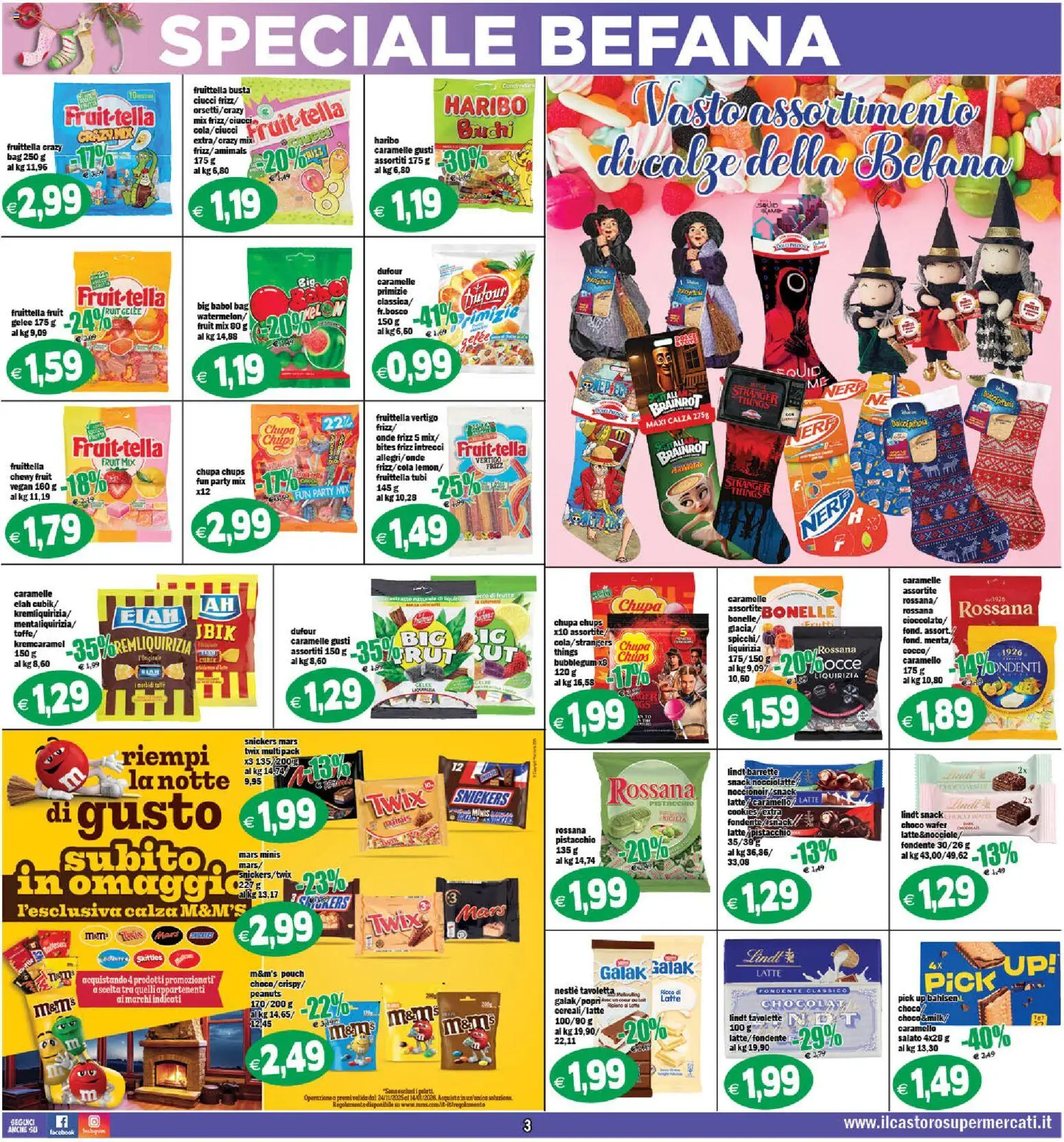 Volantino Il Castoro del 27.12.2025 | Pagina: 3 | Prodotti: Caramelle, Frutta, Latte, Menta